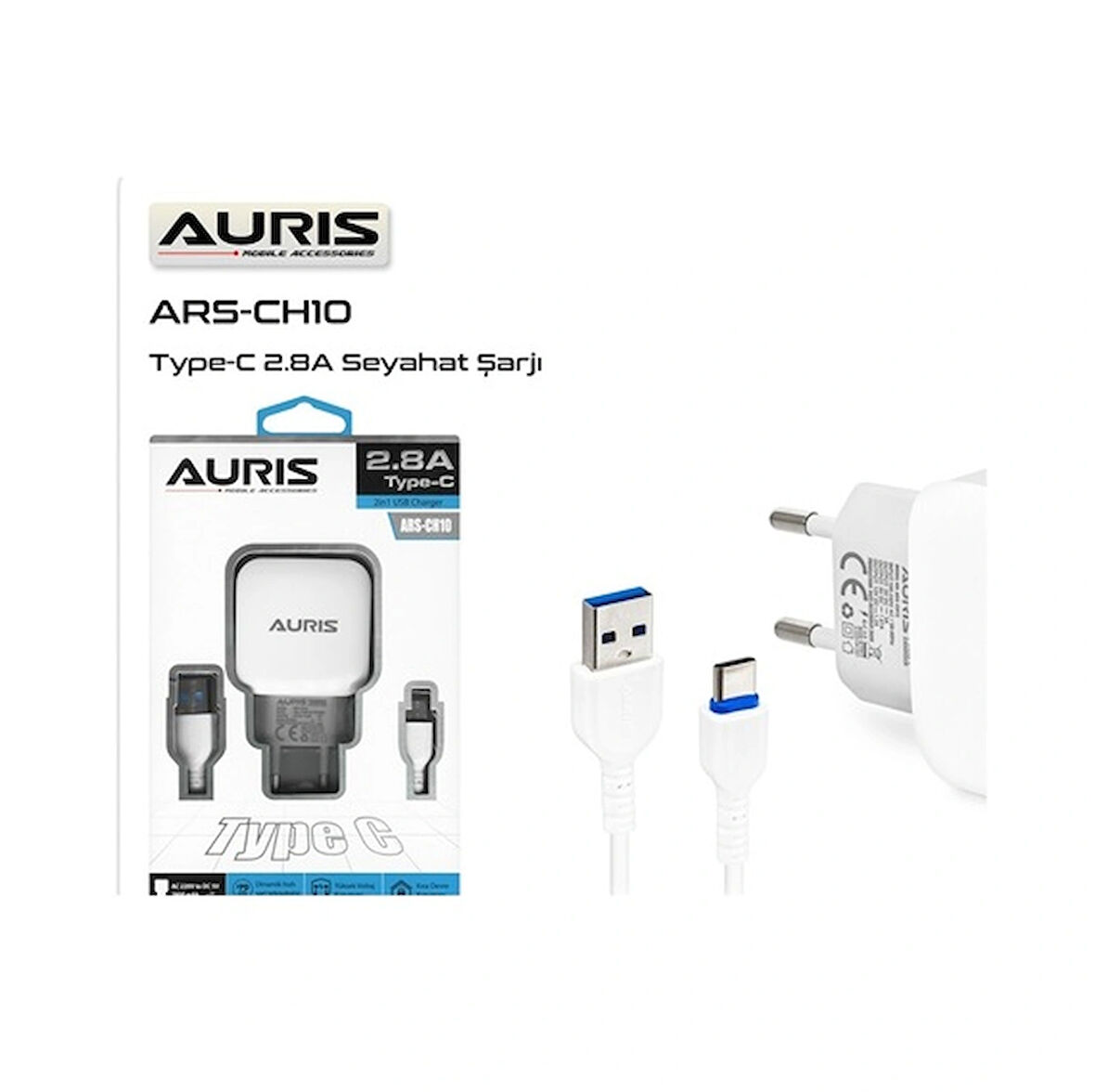 Aurıs-Ch10 Type-C Set 2.8A Şarj Cihazı