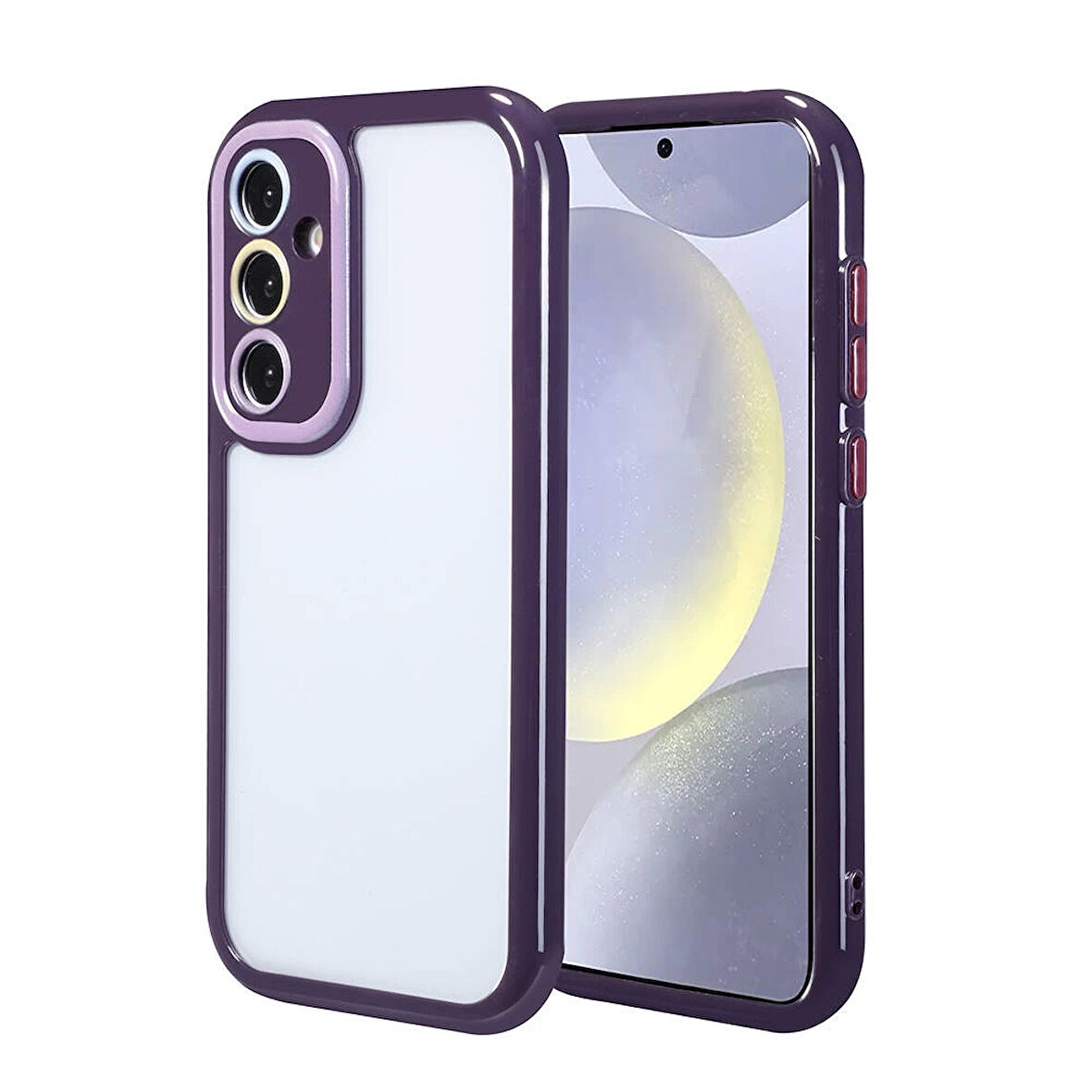 Samsung Galaxy S24 Kılıf Kamera Korumalı Renkli Kenar ve Çerçeve Tasarımlı  Vitamin Kapak