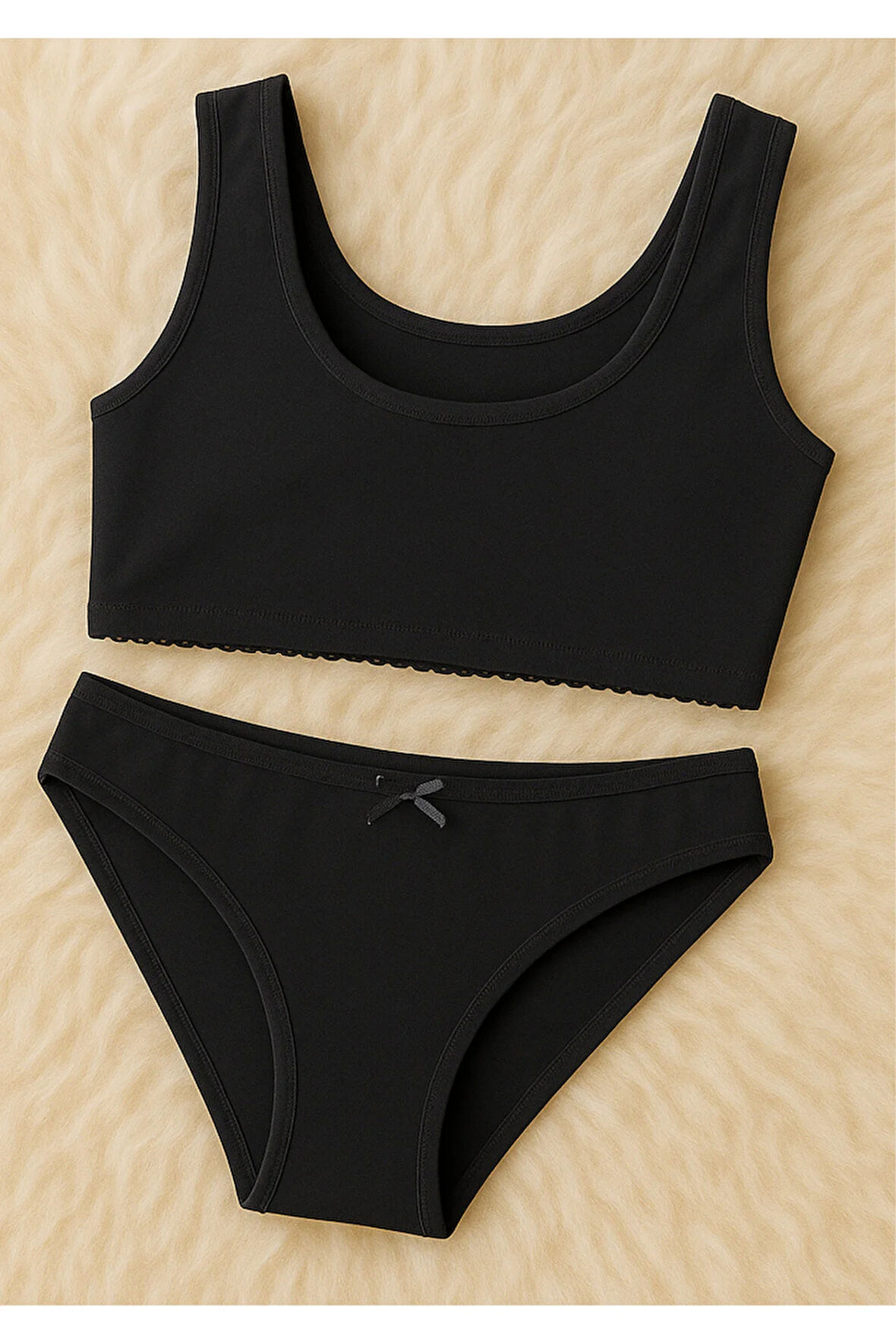 Kadın Giyim Kalın Askılı Pamuklu Üst & %100 Pamuklu Külot İkili Takım LL.237.I291.001