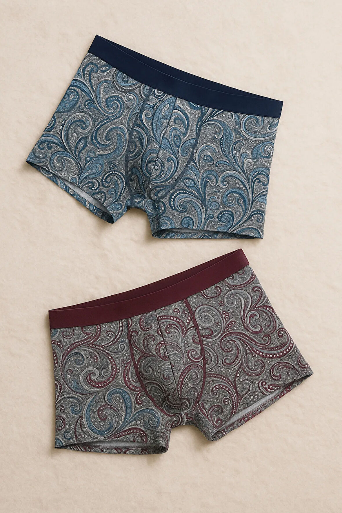 Erkek İç Giyim 2 Adet Modal & Pamuklu Esnek Şal Desen Boxer LL.IL16.KE042.001