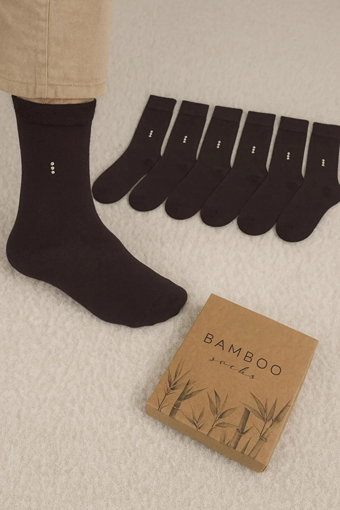 6 Adet Kutulu Erkek Bambu Soket Çorap LL.BR2278.001