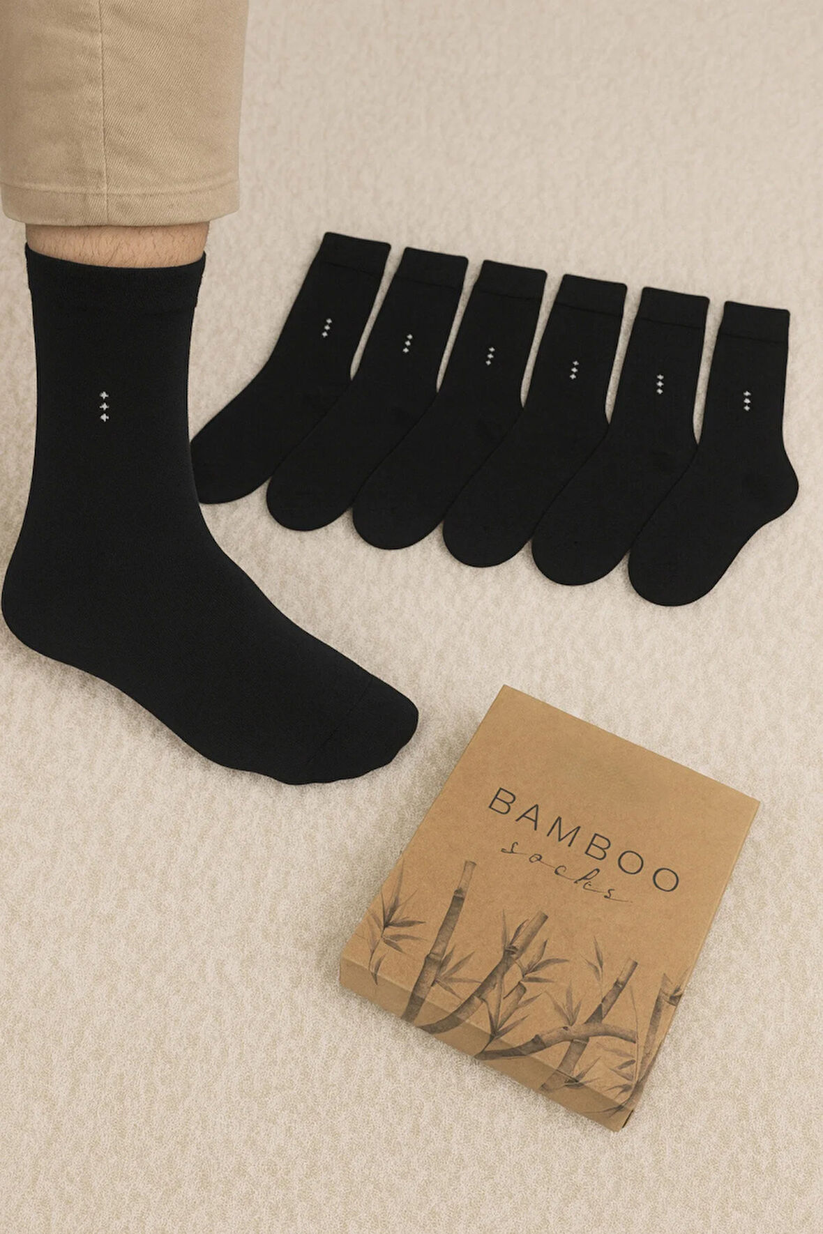 6 Adet Kutulu Erkek Bambu Soket Çorap LL.BR2278.001