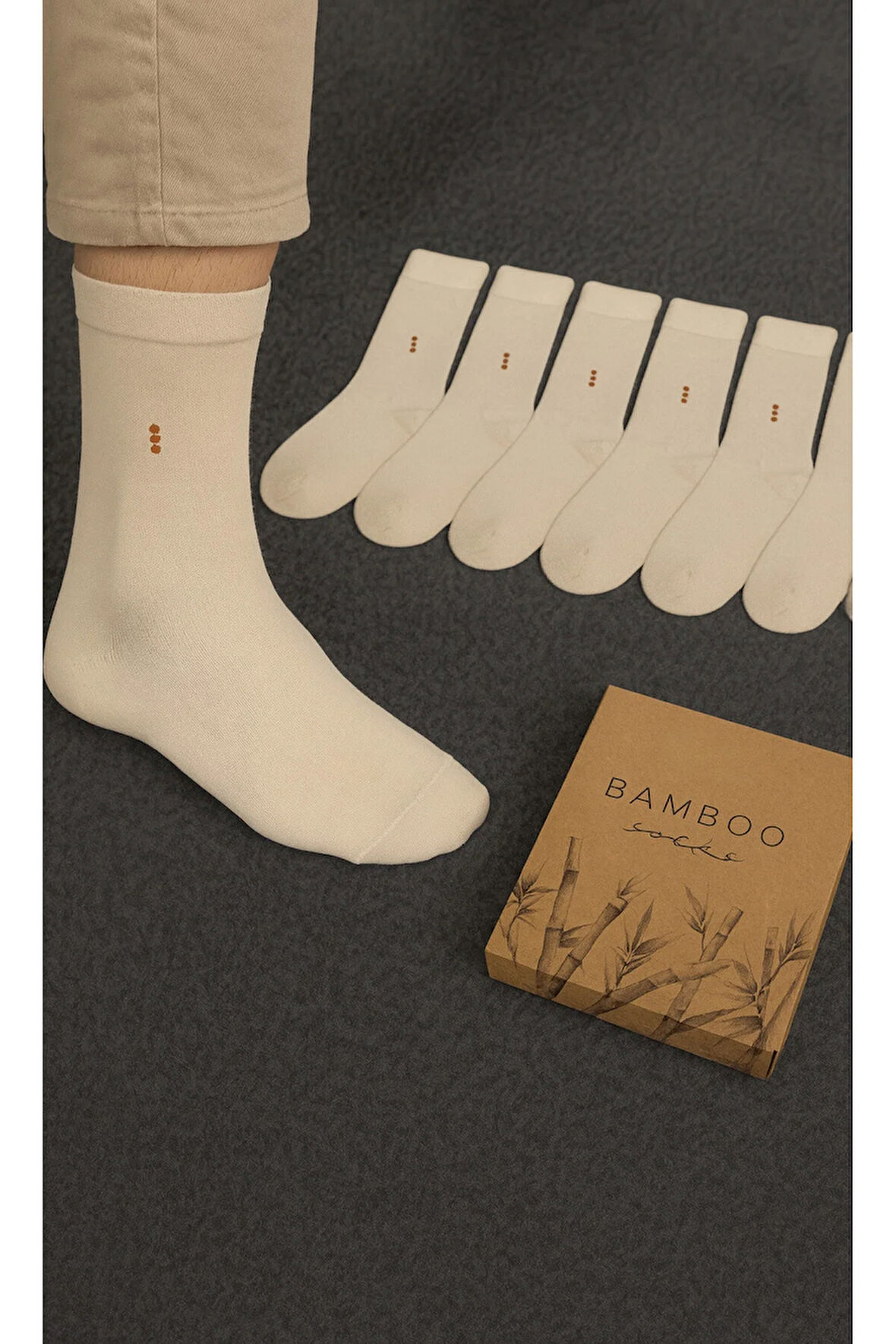 6 Adet Kutulu Erkek Bambu Soket Çorap LL.BR2278.001