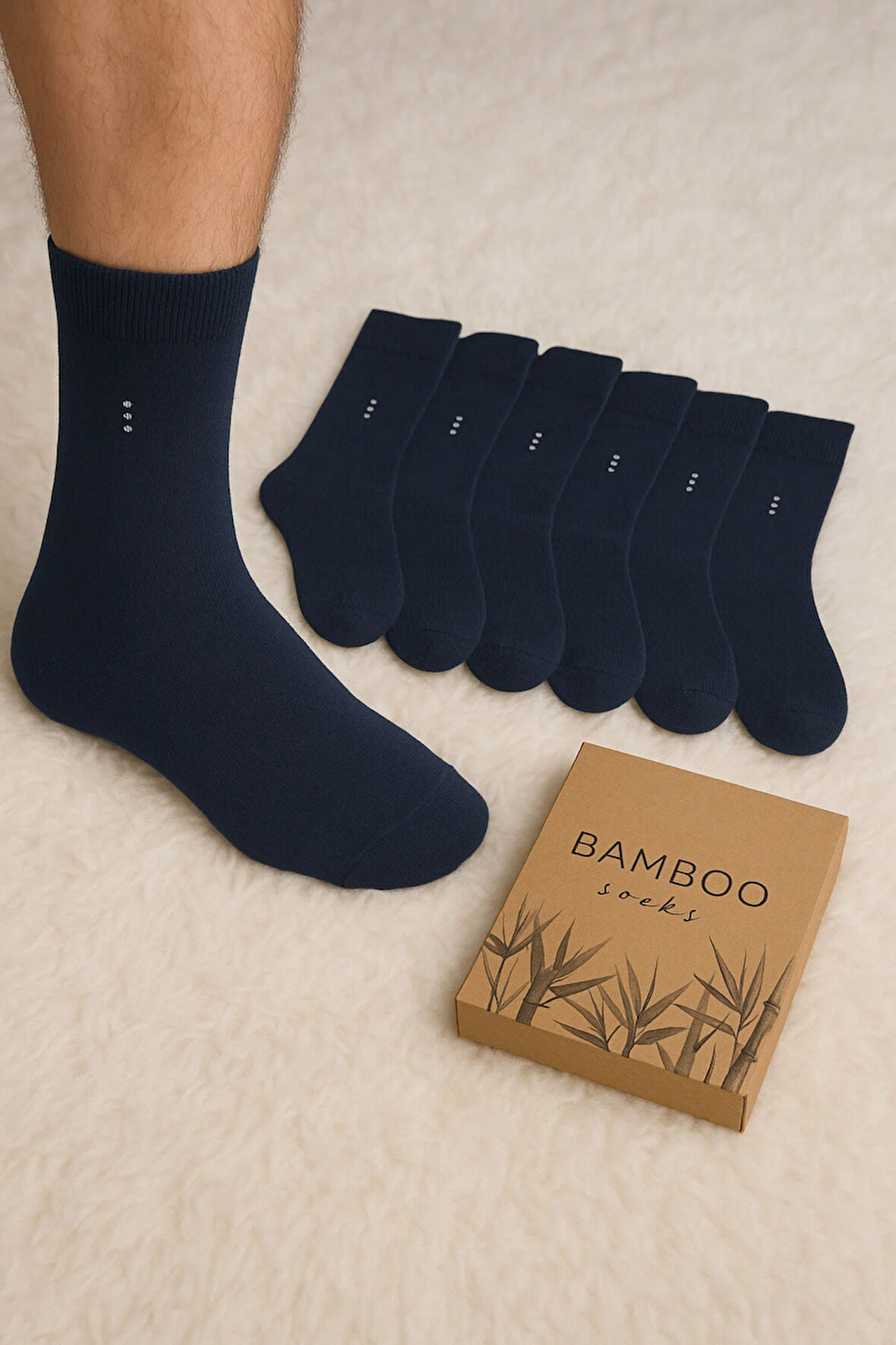 6 Adet Kutulu Erkek Bambu Soket Çorap LL.BR2278.001