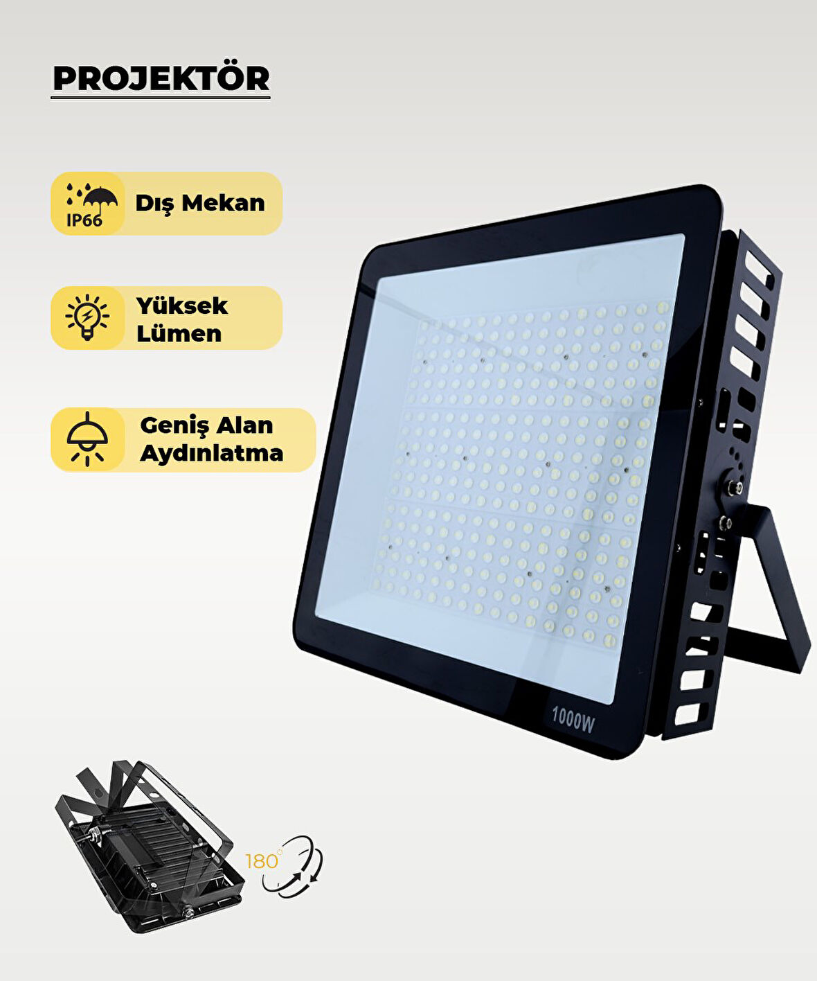 1000W Led Projektör 6500K Beyaz Işık