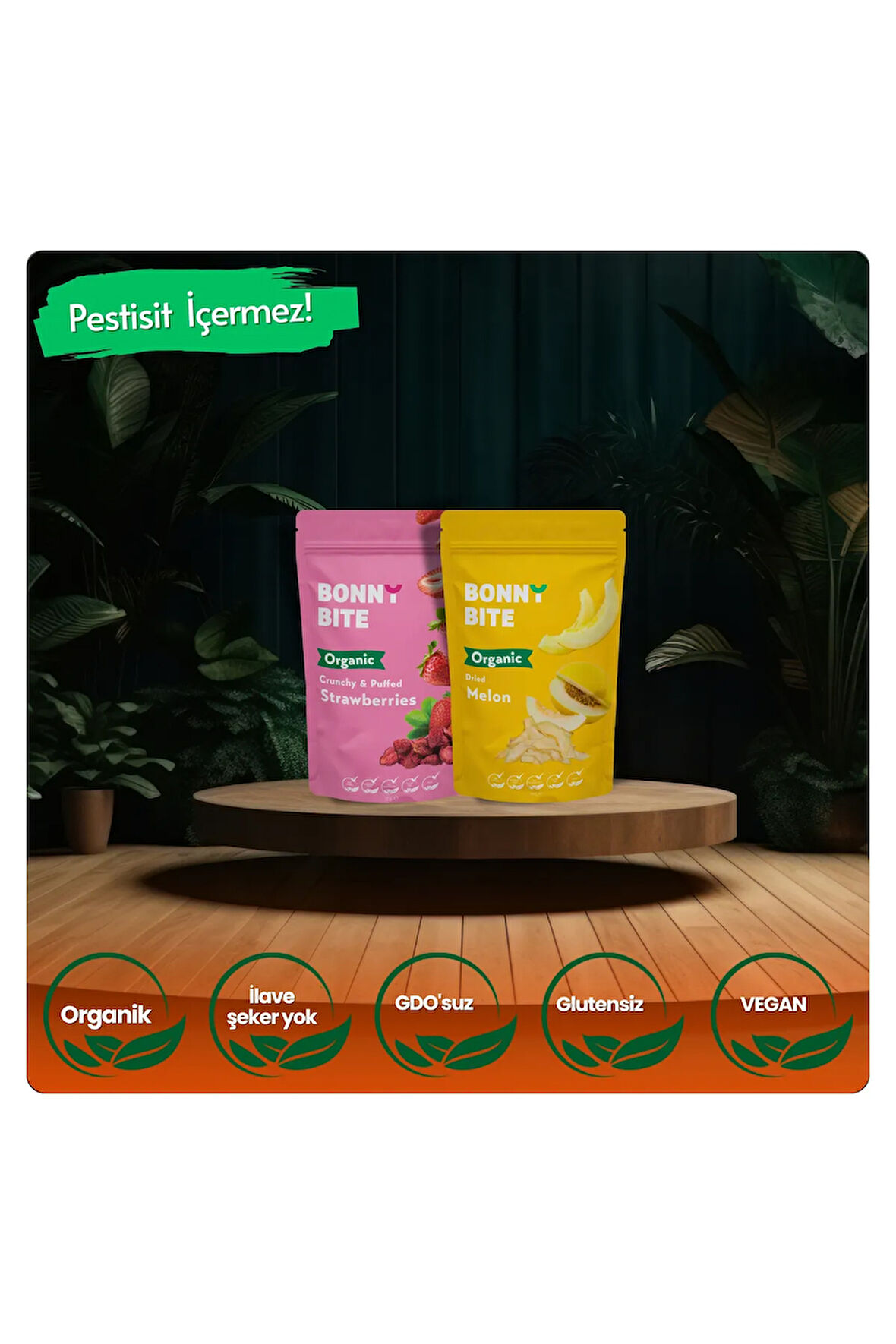 ORGANİK ÇITIR ÇİLEK & KURUTULMUŞ KAVUN İKİLİ PAKETİ