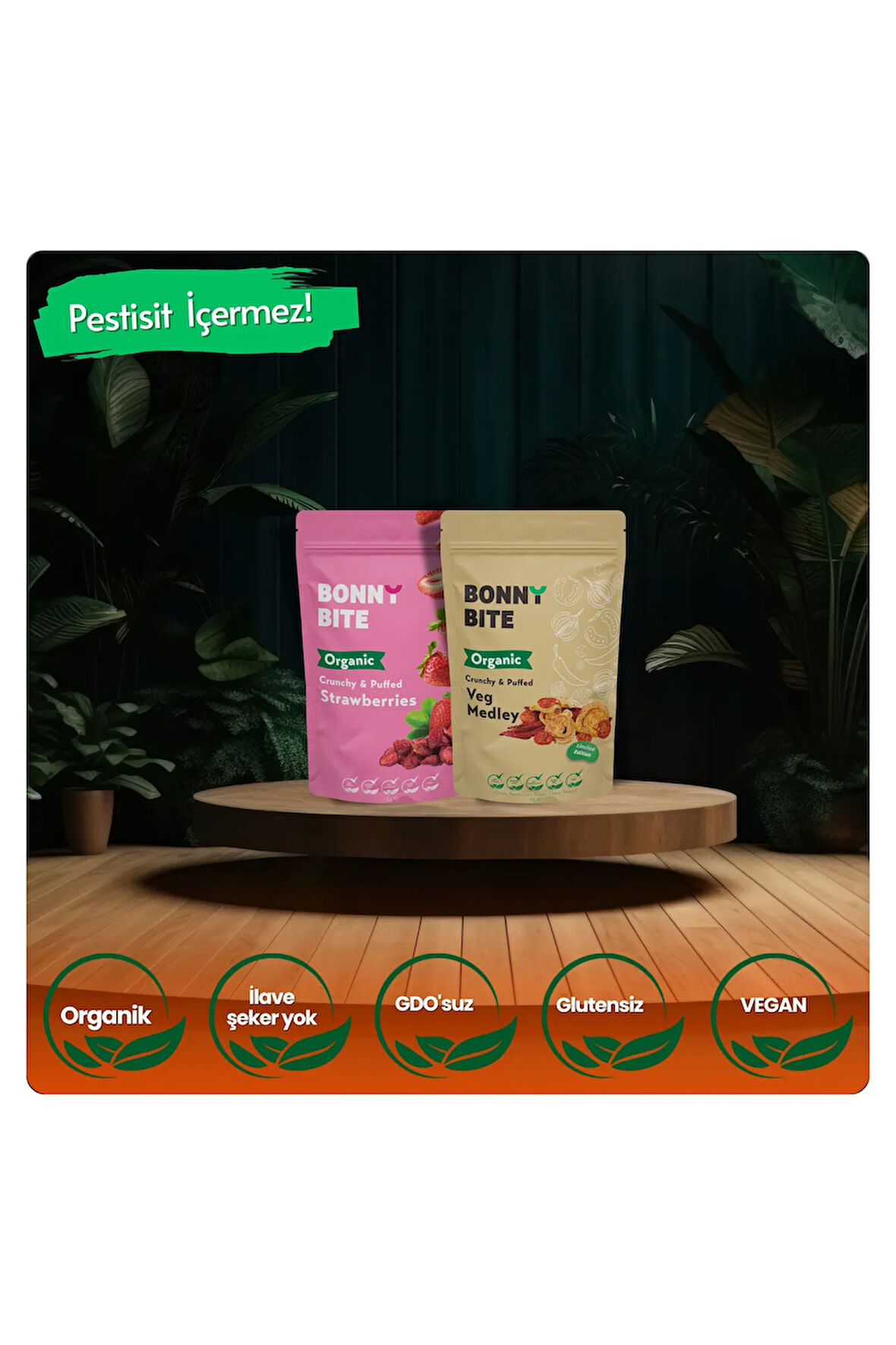 ORGANİK ÇITIR ÇİLEK & ÇITIR SEBZE (KAPYA BİBER, CHERRY DOMATES, SOĞAN) İKİLİ PAKETİ