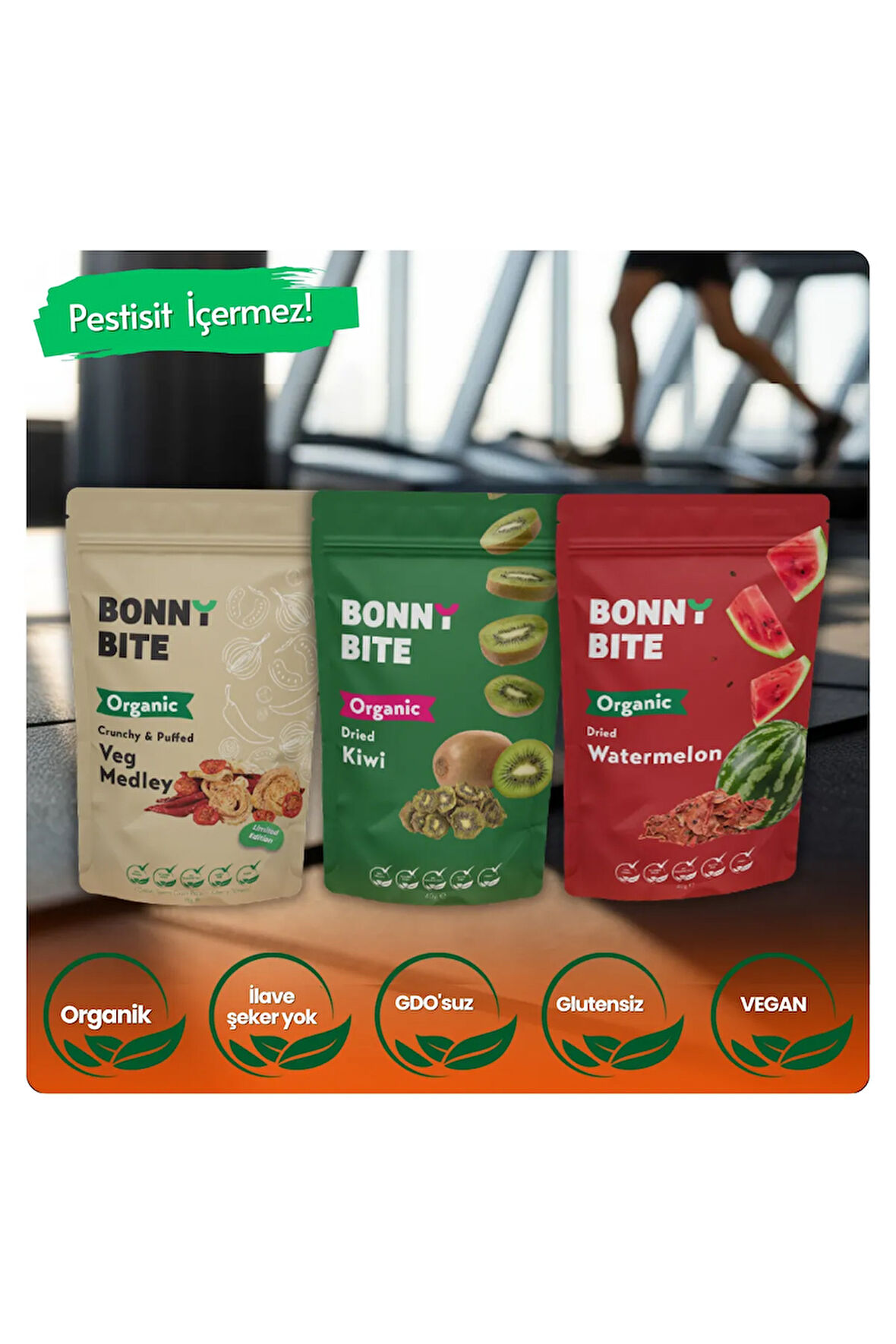 KURUTULMUŞ ORGANİK SEBZE, KİVİ & KARPUZ 3'LÜ PAKETİ