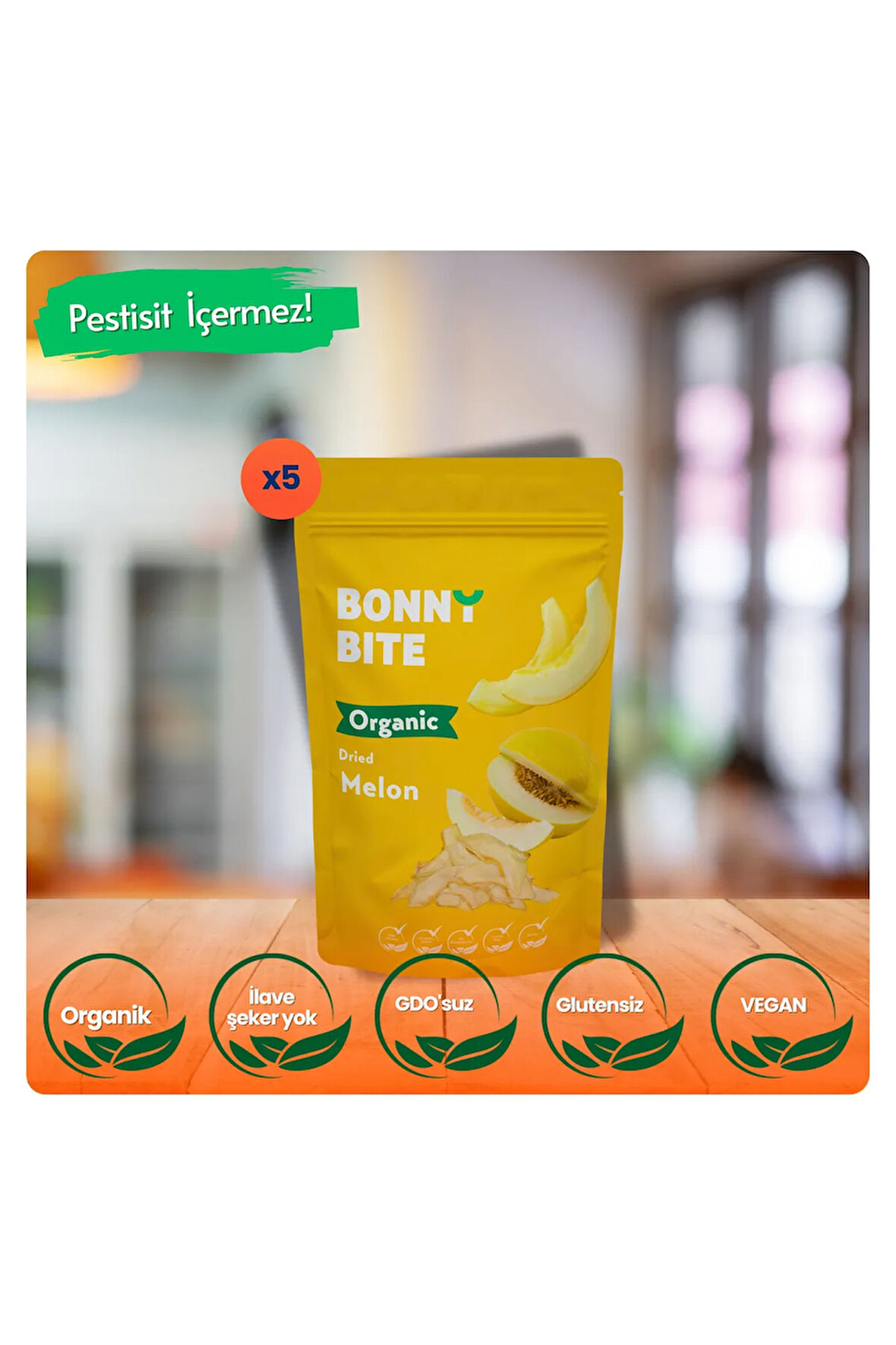 KURUTULMUŞ ORGANİK KAVUN ATIŞTIRMALIĞI 5'Lİ PAKET (40GR*5)