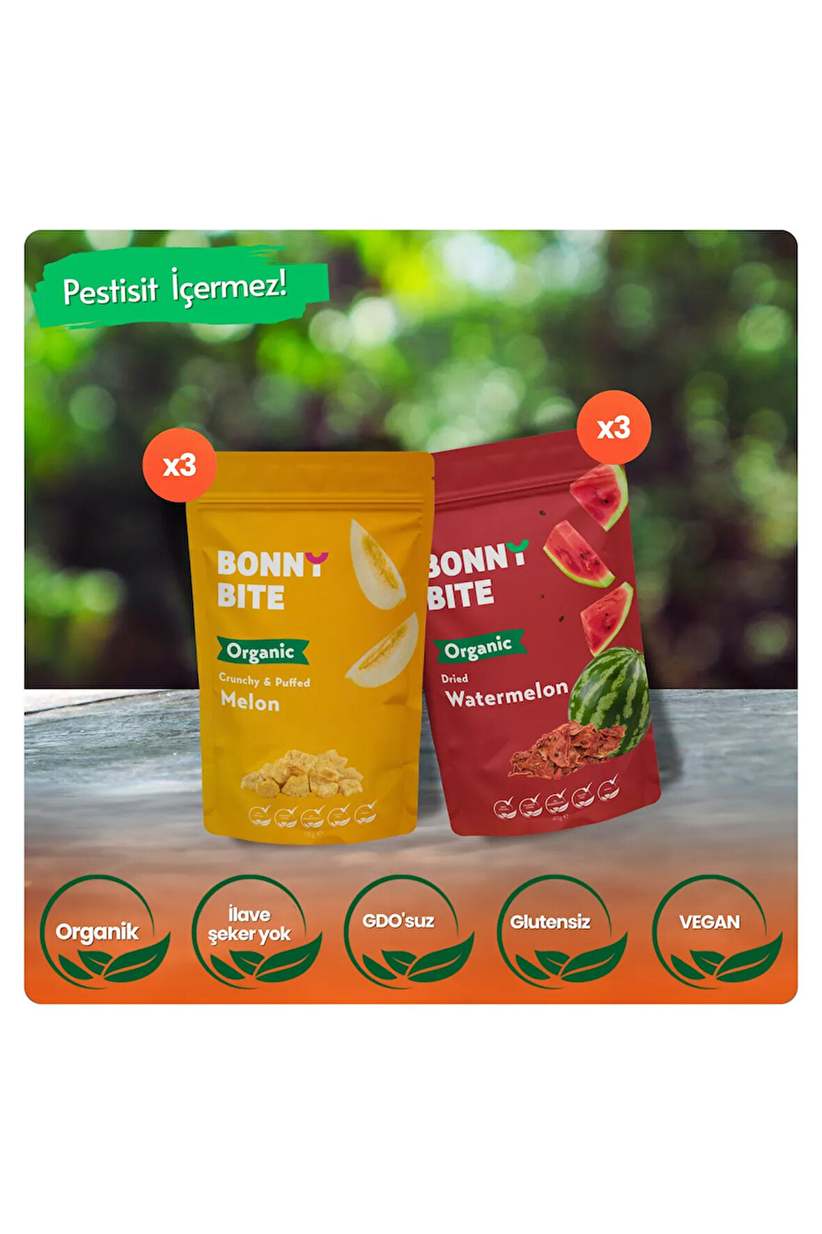 ORGANİK ÇITIR KAVUN & KURUTULMUŞ KARPUZ 6'LI PAKETİ