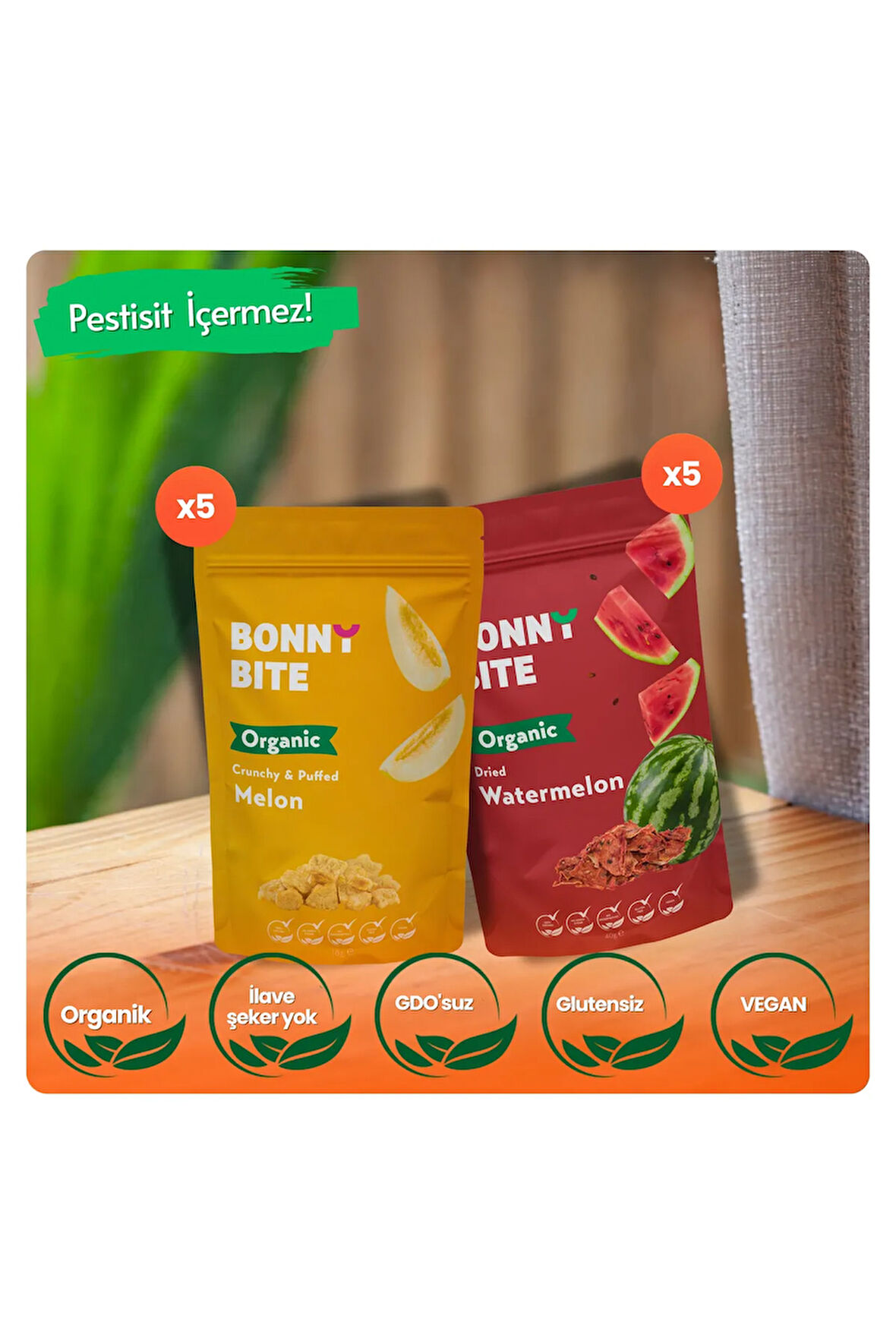 ORGANİK ÇITIR KAVUN & KURUTULMUŞ KARPUZ 10'LU PAKET