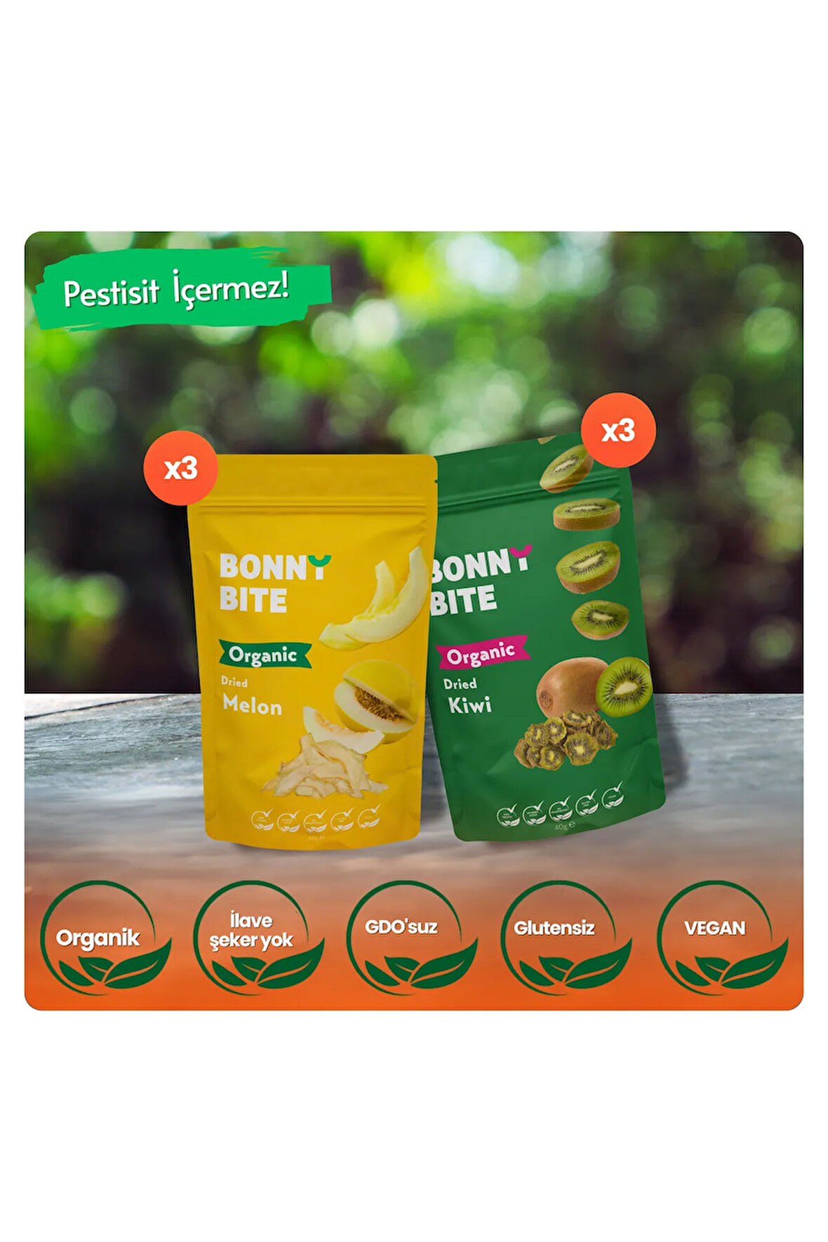 ORGANİK KAVUN & KURUTULMUŞ KİVİ 6'LI PAKETİ