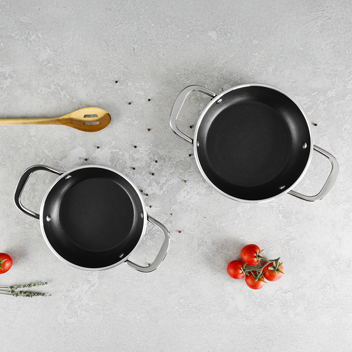 Aryıldız Atlanta 2 Parça Sahan Seti 18-20 cm Black