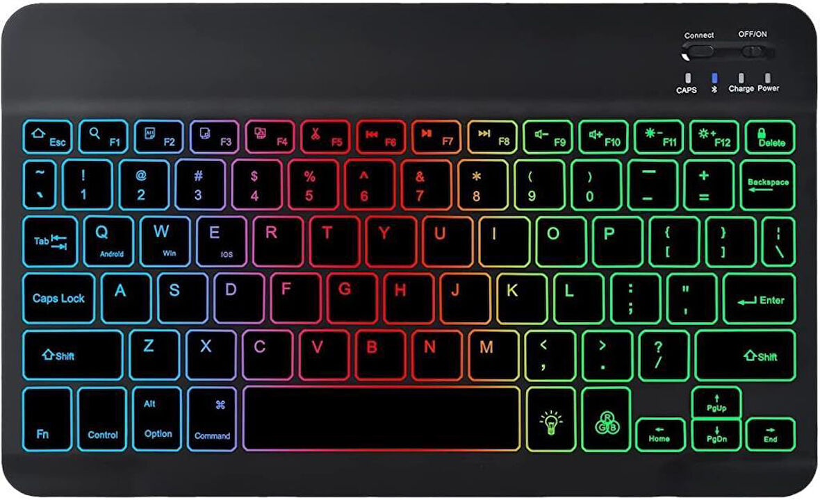 Onda Oliver Book A1 10.1" Uyumlu Kablosuz Bluetooth Şarjlı Rgp 7 Renk Işıklı Klavye