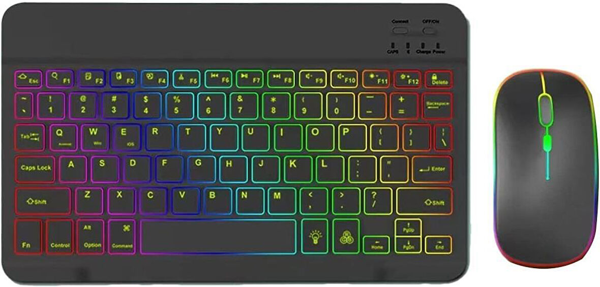 Onda Oliver Book A1 10.1" Uyumlu Bluetooth Şarjlı Rgp 7 Renk Işıklı Klavye Mouse Seti