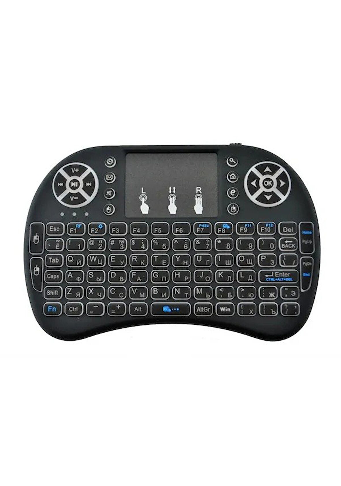 Technopc Ultrapad Ruby L10 10.1" Uyumlu Wireless Touchpadli Işıklı Şarj Edilebilir Mini Klavye