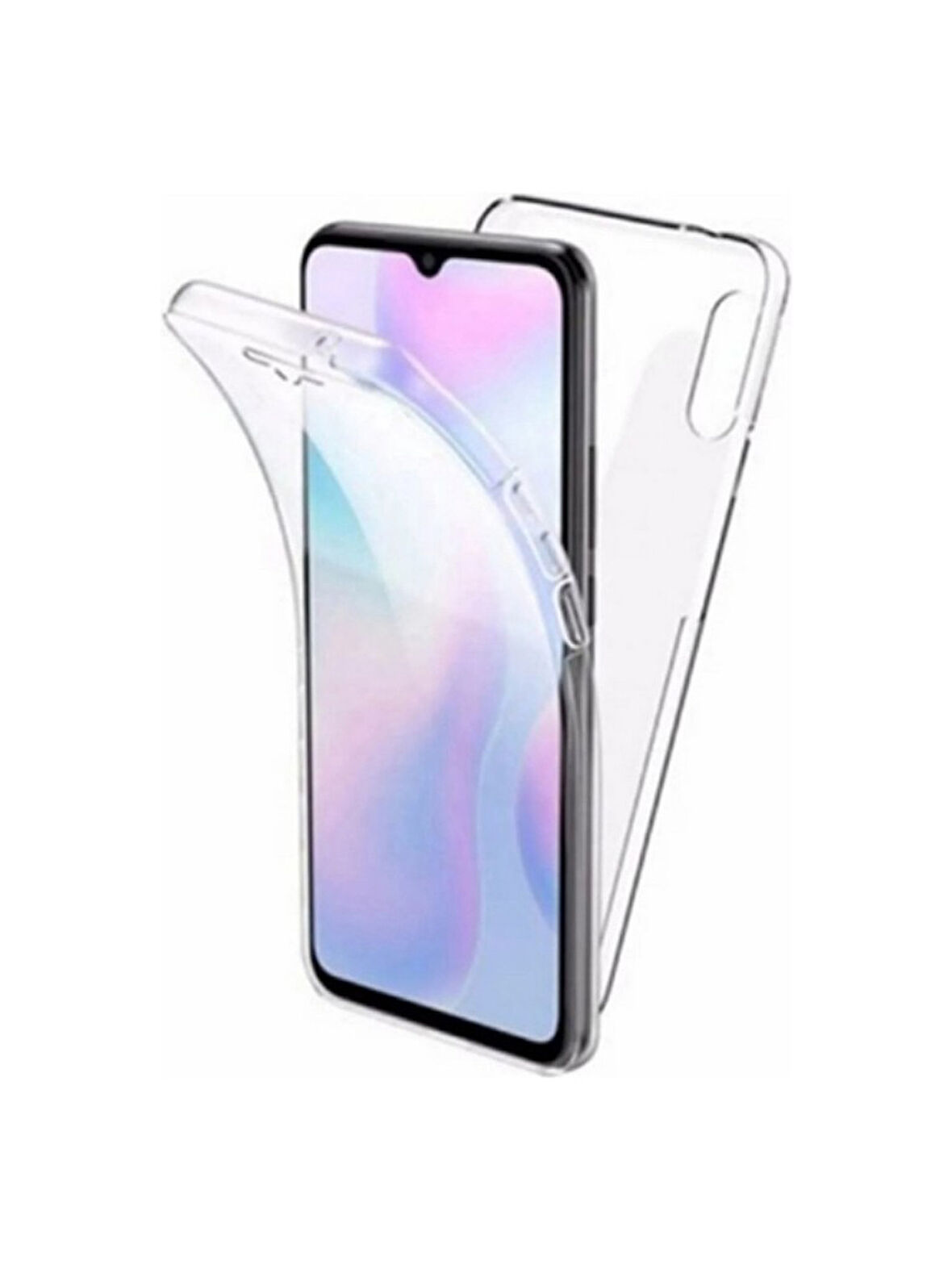 Xiaomi Redmi 9A Uyumlu 360° Ön Arka Tam Koruyucu Şeffaf Silikon Full Body Kılıf