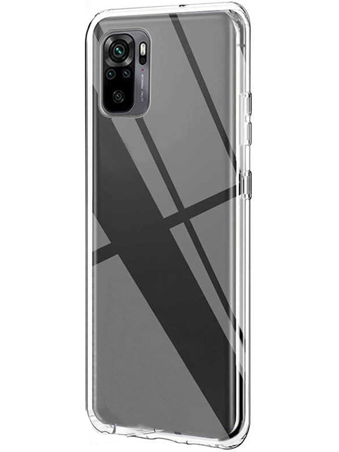 Xiaomi Redmi Note 10 Uyumlu 360° Ön Arka Tam Koruyucu Şeffaf Silikon Full Body Kılıf