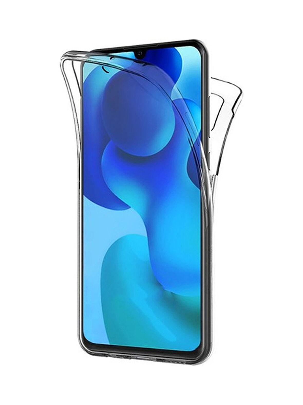 Xiaomi Mi 10 Lite Uyumlu 360° Ön Arka Tam Koruyucu Şeffaf Silikon Full Body Kılıf