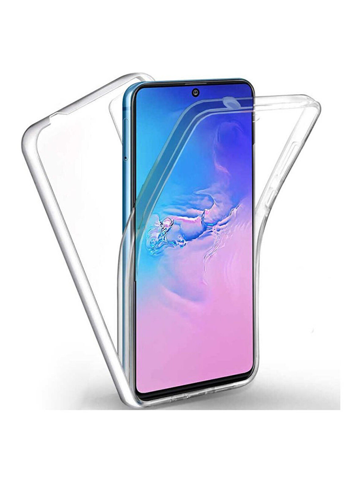 Xiaomi Poco F3 Uyumlu 360° Ön Arka Tam Koruyucu Şeffaf Silikon Full Body Kılıf