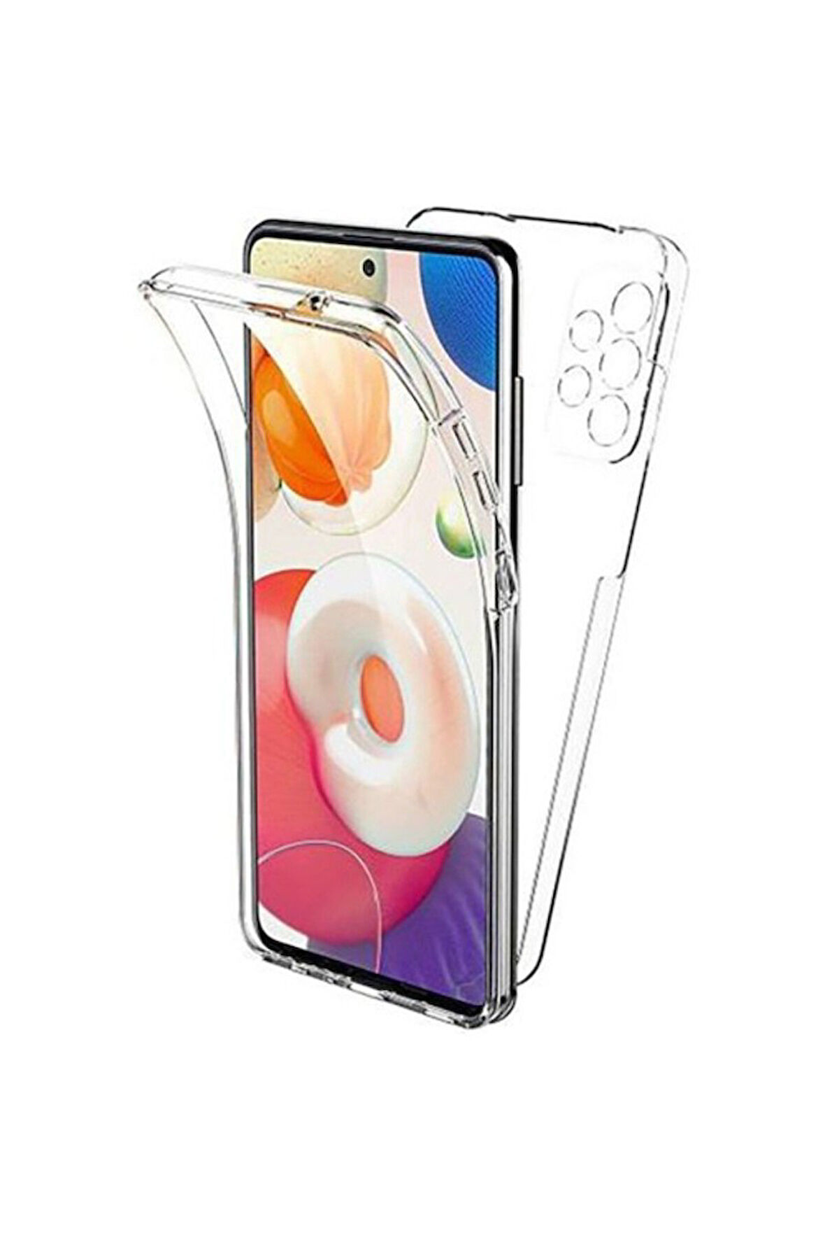 Samsung Galaxy A33 SM-A336E Uyumlu 360° Ön Arka Tam Koruyucu Şeffaf Silikon Full Body Kılıf