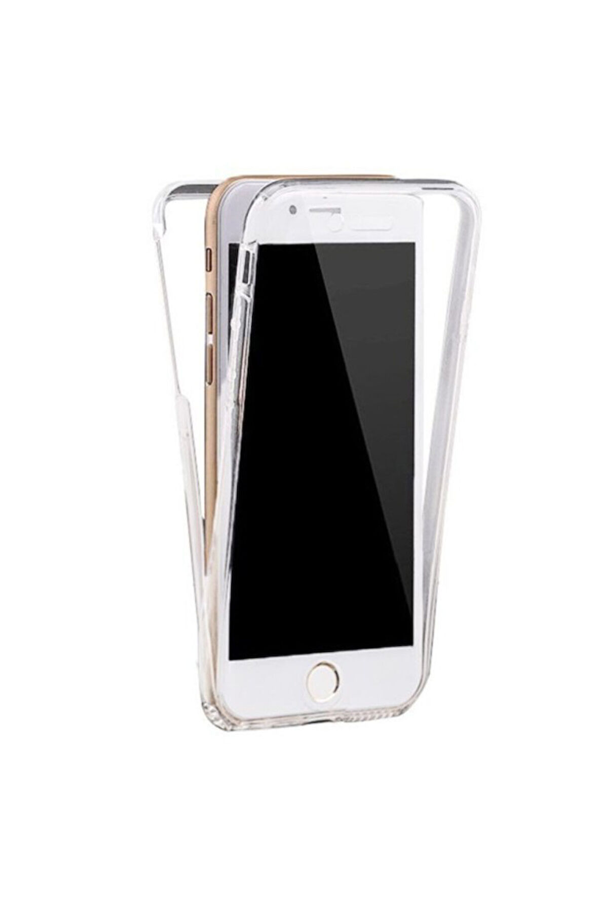 Apple iPhone 6S Uyumlu 360° Ön Arka Tam Koruyucu Şeffaf Silikon Full Body Kılıf