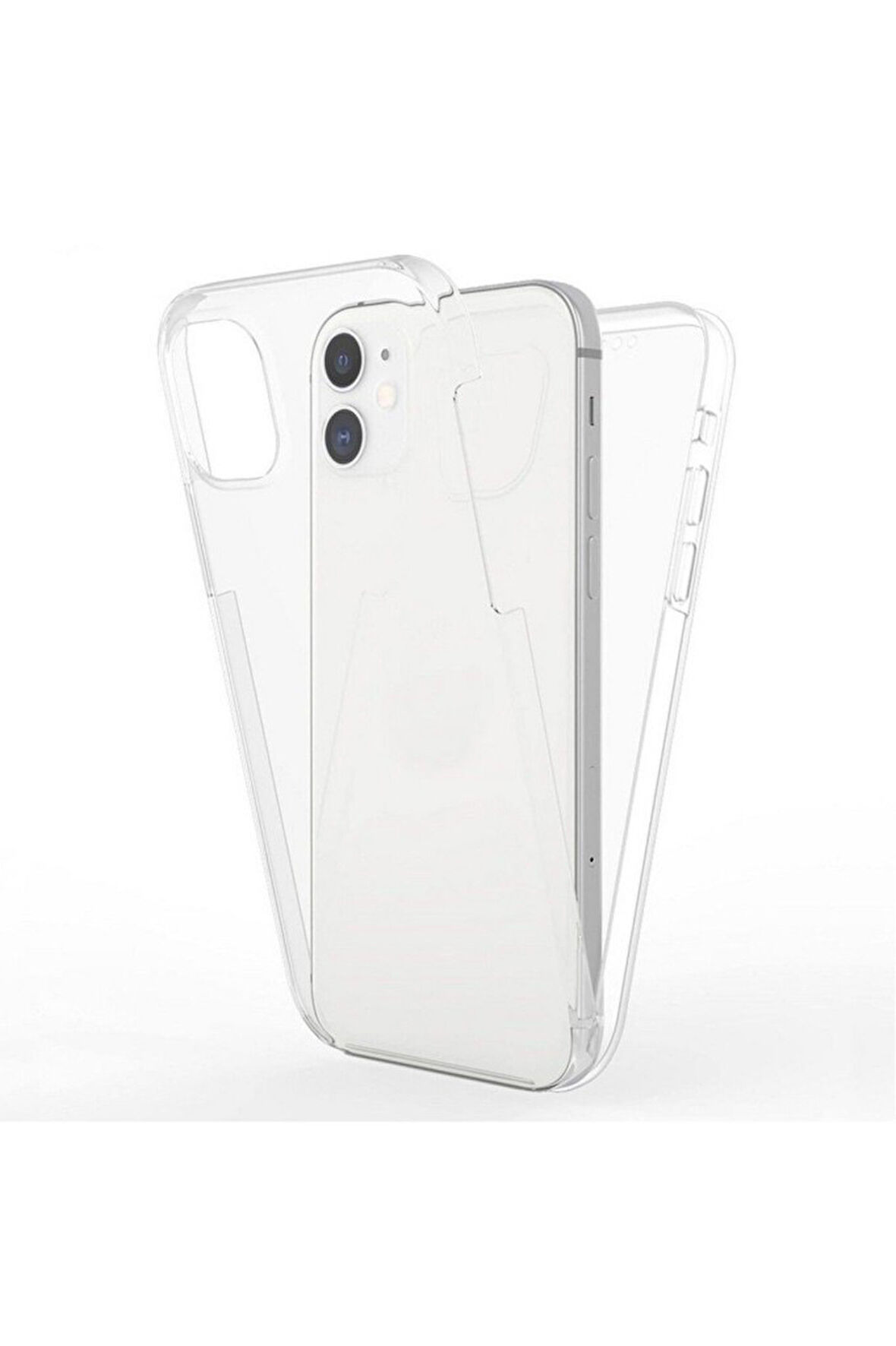 Apple iPhone 11 Uyumlu 360° Ön Arka Tam Koruyucu Şeffaf Silikon Full Body Kılıf