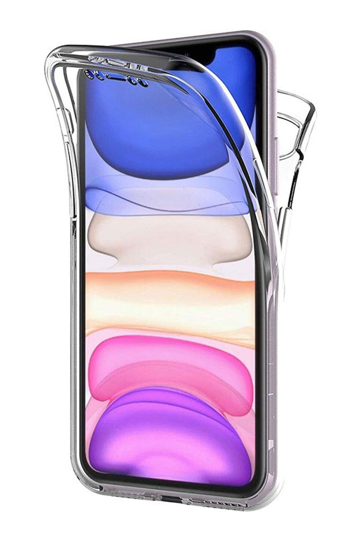 Realme A54 Uyumlu 360° Ön Arka Tam Koruyucu Şeffaf Silikon Full Body Kılıf