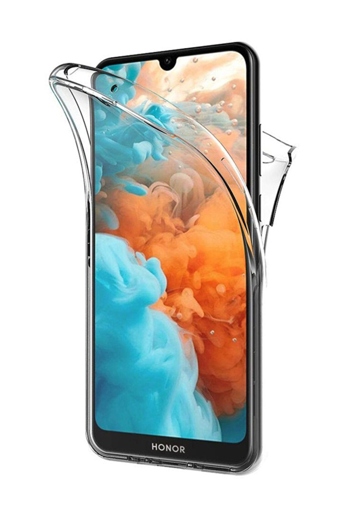 Honor 8s Uyumlu 360° Ön Arka Tam Koruyucu Şeffaf Silikon Full Body Kılıf