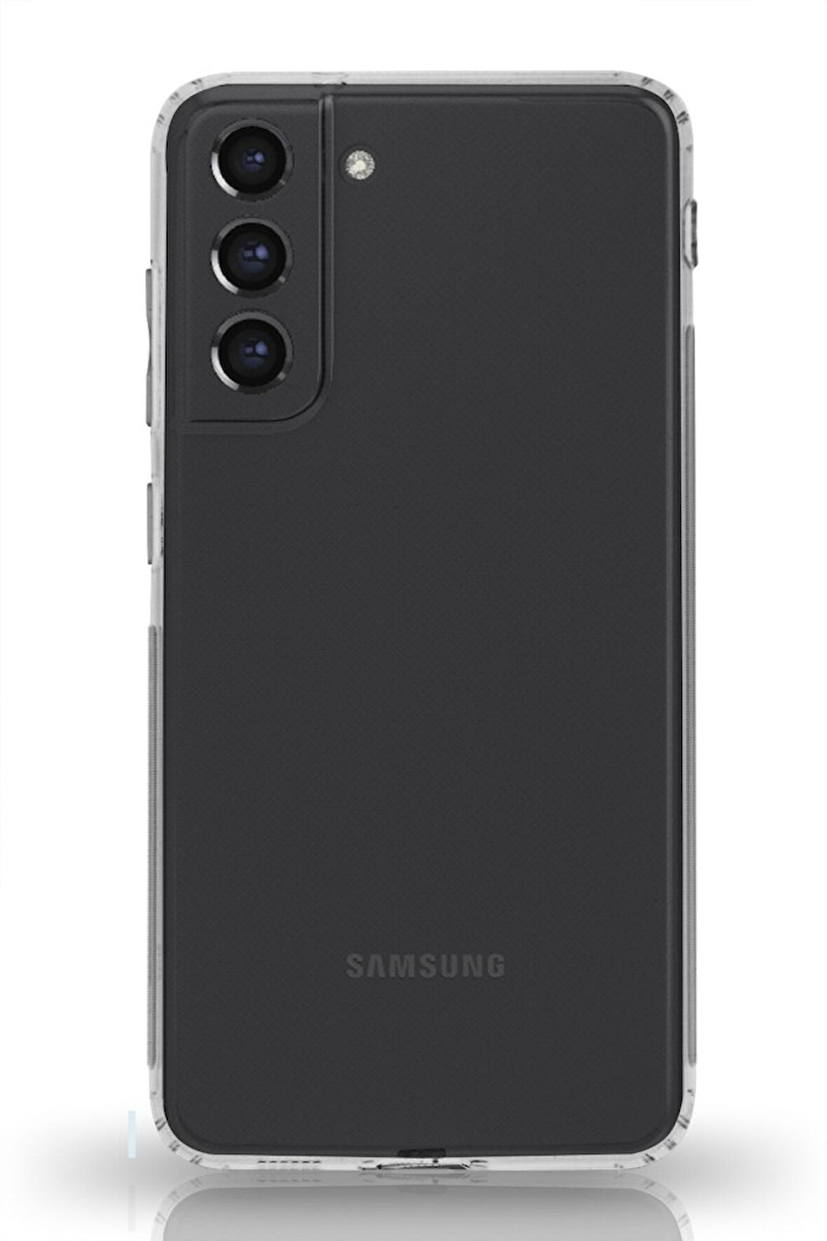 Samsung Galaxy S21 FE 5G SM-G990E Uyumlu Kapak Kamera Korumalı Şarj Tıpalı Şeffaf Silikon Kılıf