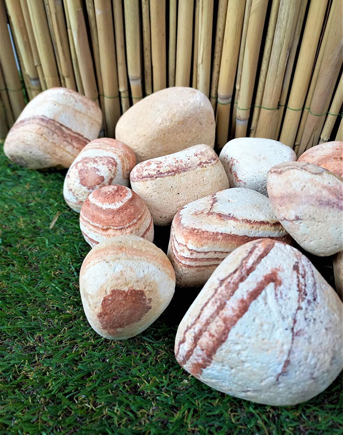 Sarı Çizgili Dolomit Taş 50 Kg 6-10Cm Renkli Dolomit Dekoratif Taş