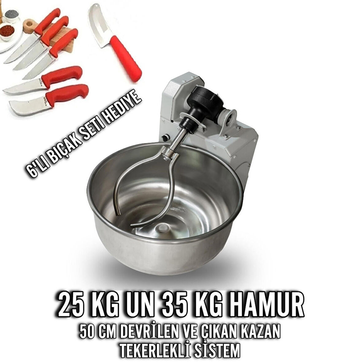 NESTELLO 25 KG UN 35 KG HAMUR KARMA ( YOĞURMA ) MAKİNESİ BIÇAK SETİ HEDİYELİ