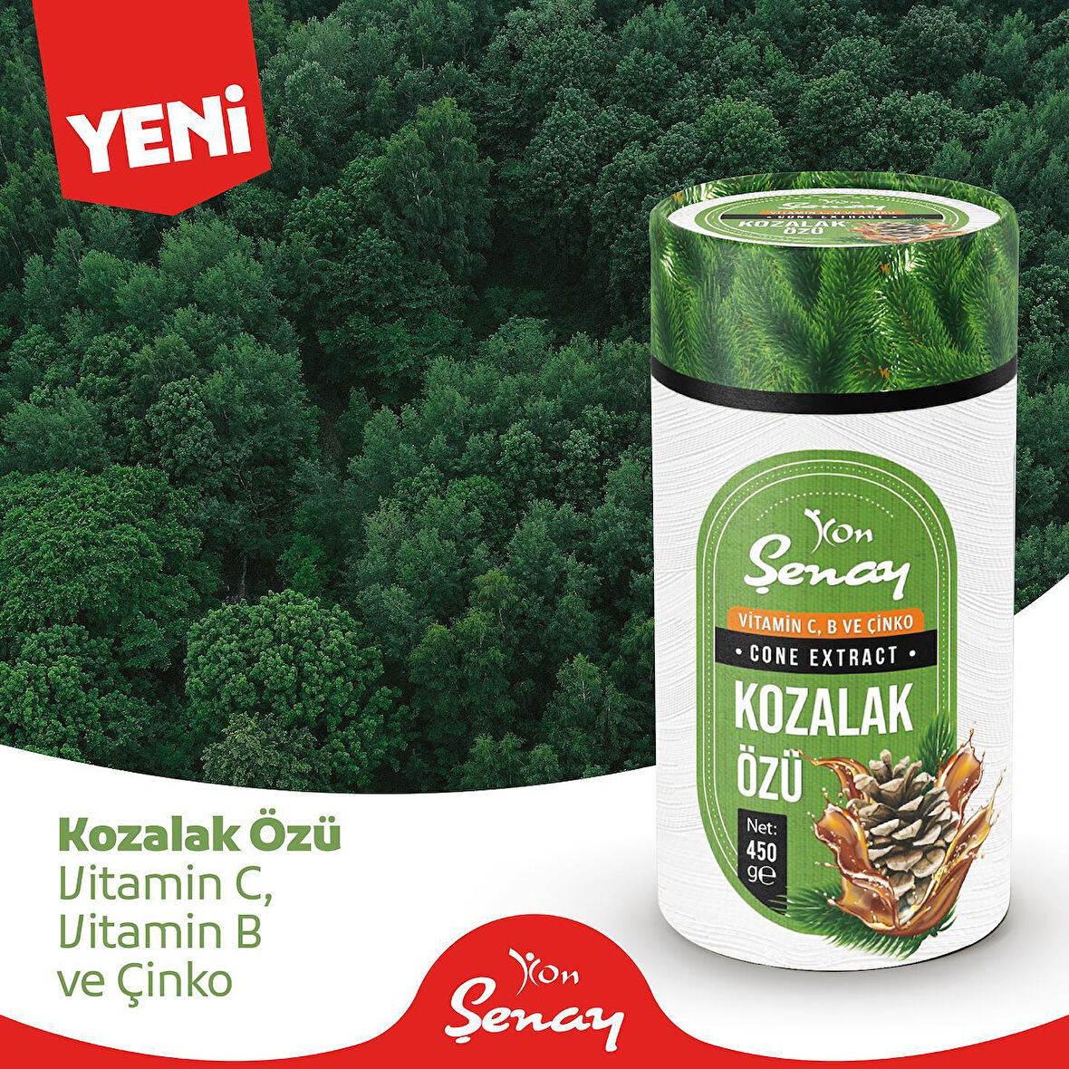 KONŞENAY VİTAMİN C,B VE ÇİNKO KOZALAK ÖZÜ 450 GR