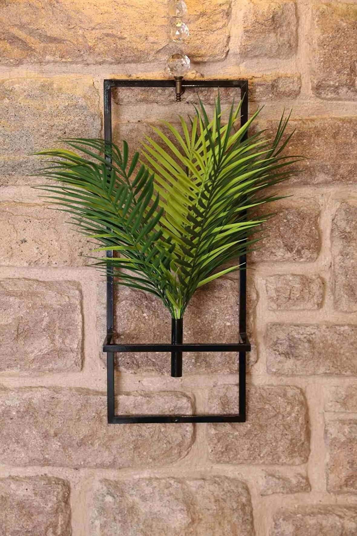 Dekoratif Metal Saksıda Yapay Çiçek Aranjman Duvar Saksısı DDS-M201
