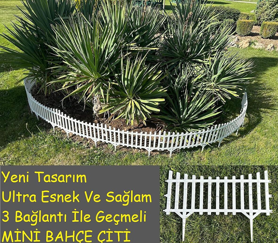 10 Adet Yeni Tasarım Mini Bahçe Çiti Dekoratif Esnek Plastik Çit Peyzaj Koruma Çiti 580-36 CM