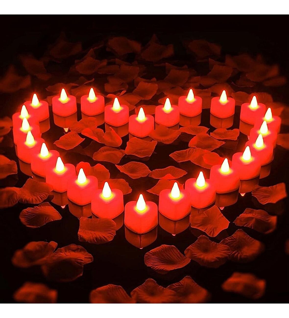 8 Adet Kalpli Led Mum Tealight Mum Kırmızı Işık Pilli Piller Dahil