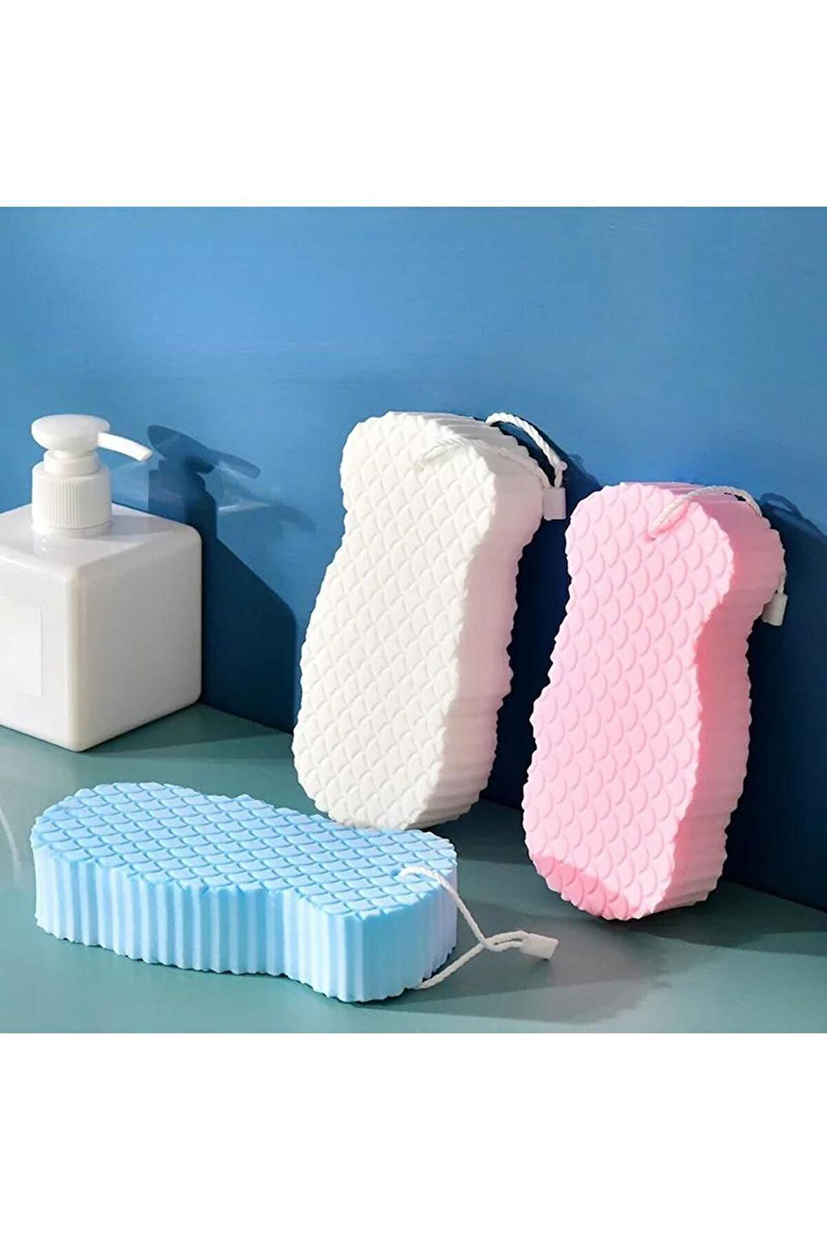 2 adet Banyo Vücut Duş Süngeri Sihirli Vücut Ölü Deri Sökücü Vücut Masaj Peeling Fırçası Süngeri