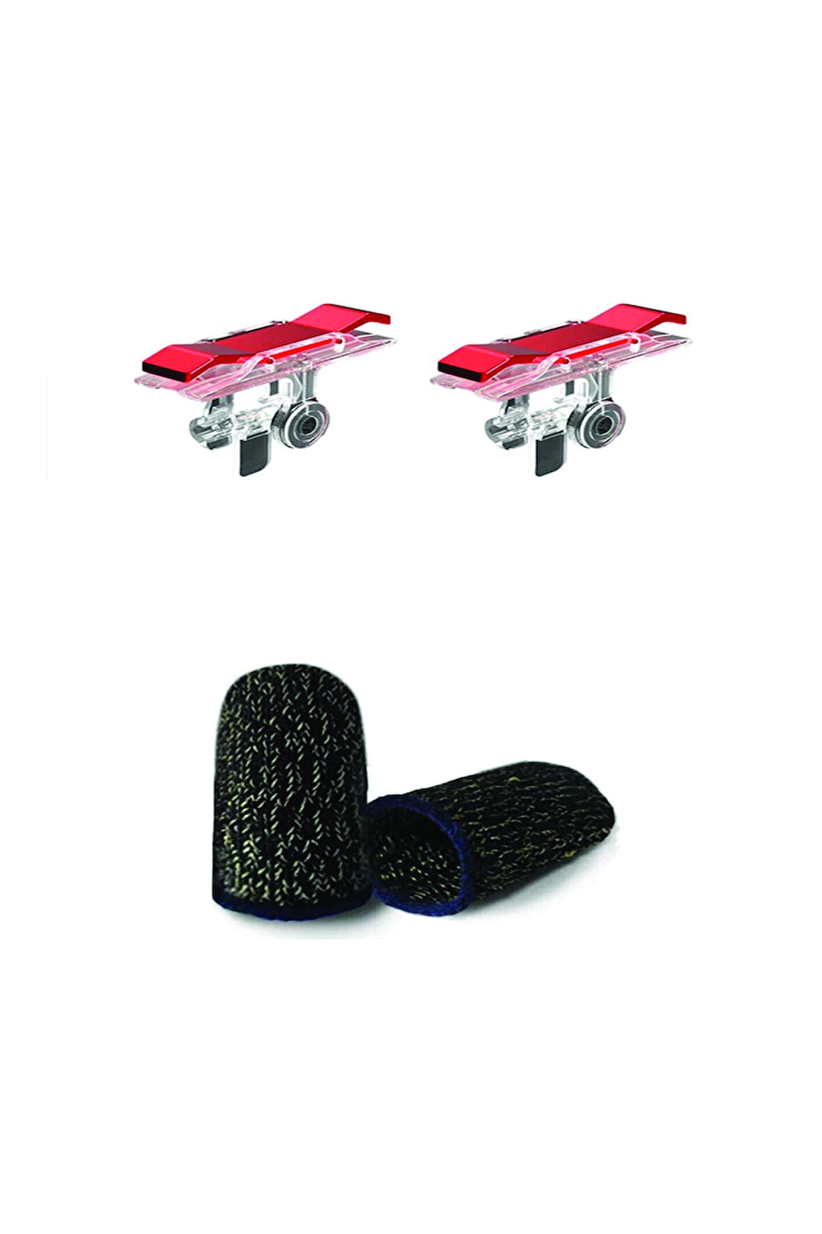 Terletmez Dokunmatik Pubg Eldiven 1 Çift + Pubg Oyun Tetik 1 Çift 2'li Set