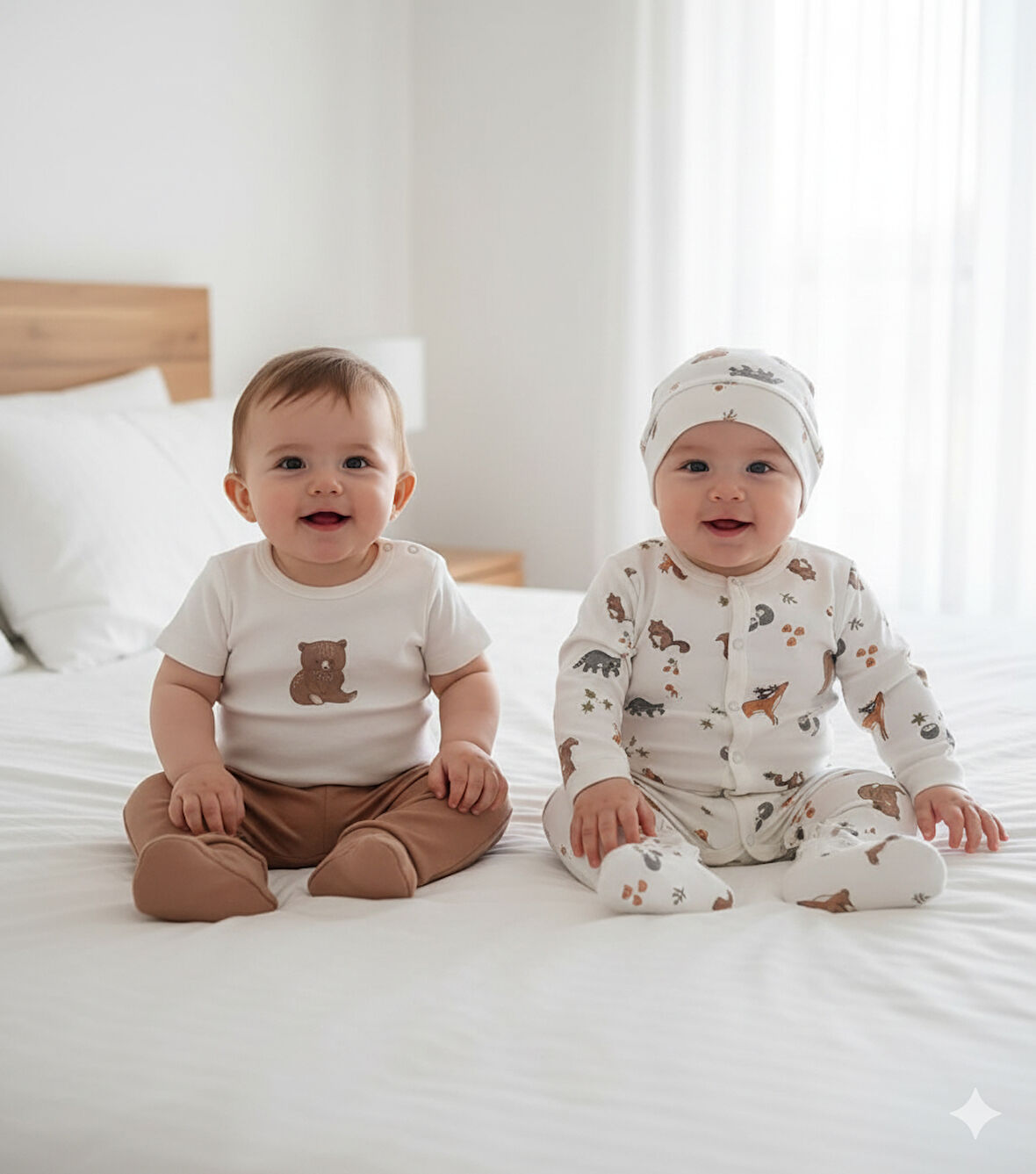 Erkek Bebek 4'lü Baskılı Takım (1-3 / 3-6 Ay)