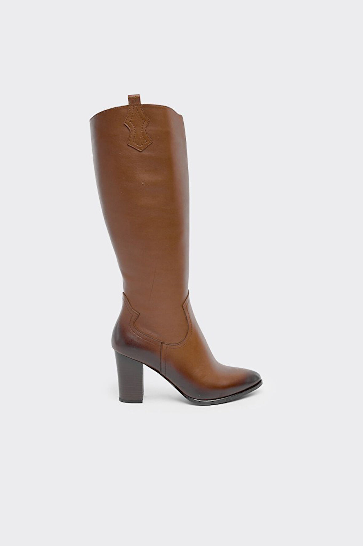 Hakiki Deri Fermuarlı Kadın Çizme