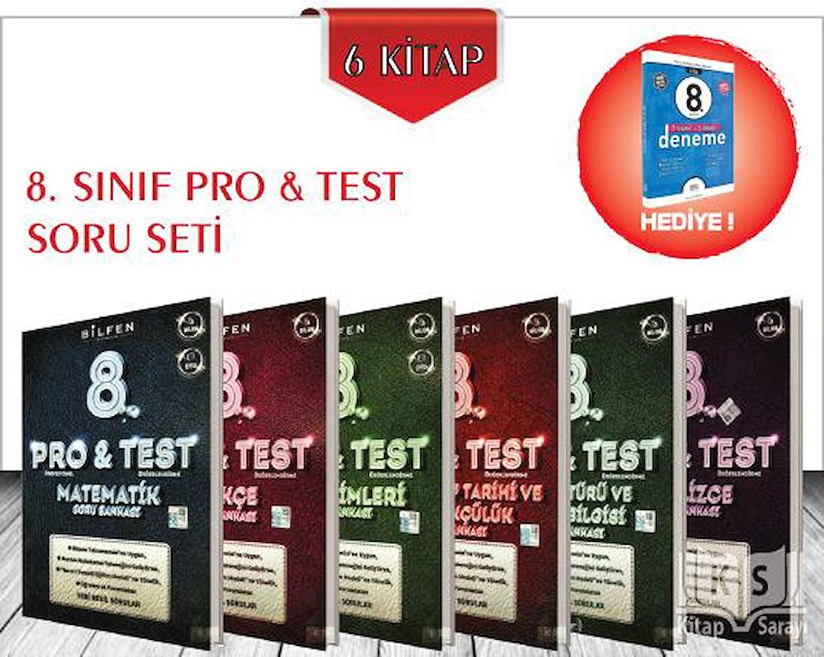 8.Sınıf Tüm Dersler Pro Test Soru Seti 6 Kitap Bilfen Yayınları