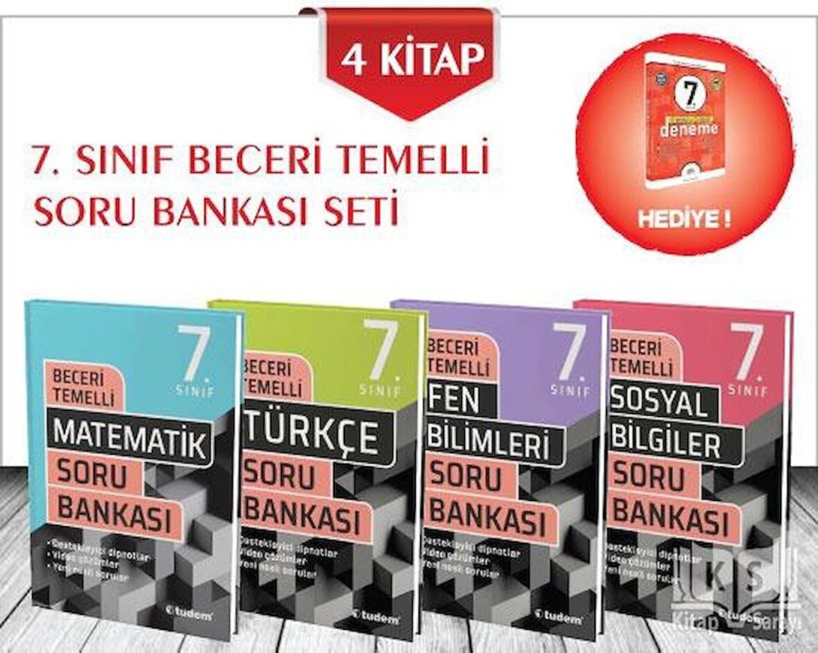 7.Sınıf Beceri Temelli Soru Bankası Seti 4 Kitap Tudem Yayınları