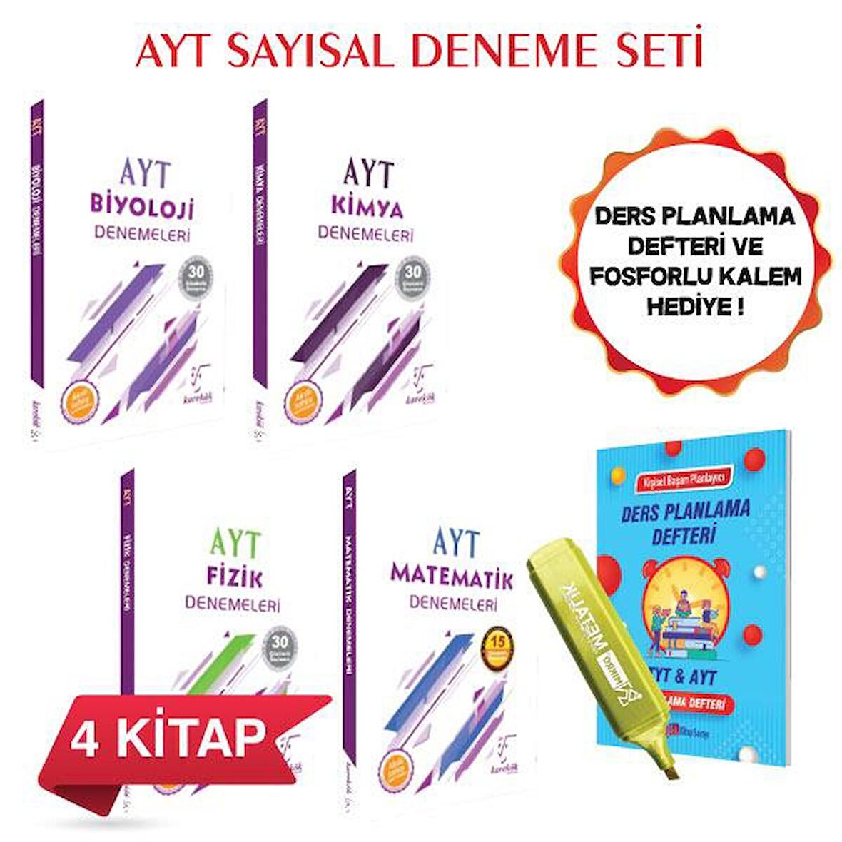 AYT Sayısal Deneme Seti 4 Kitap Karekök Yayınları