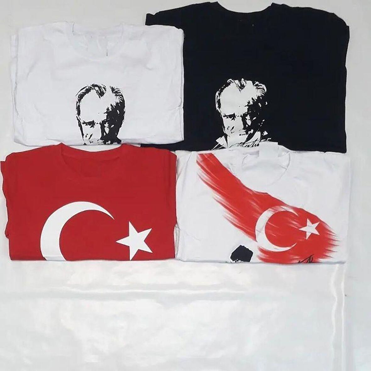 MODAVALS 23 NİSAN 19 MAYIS 29 EKİM 10 KASIM OKUL GÖSTERİ UNISEX GARSON BOY AY YILDIZ BASKILI KISA KOL TSHIRT - KIRMIZI