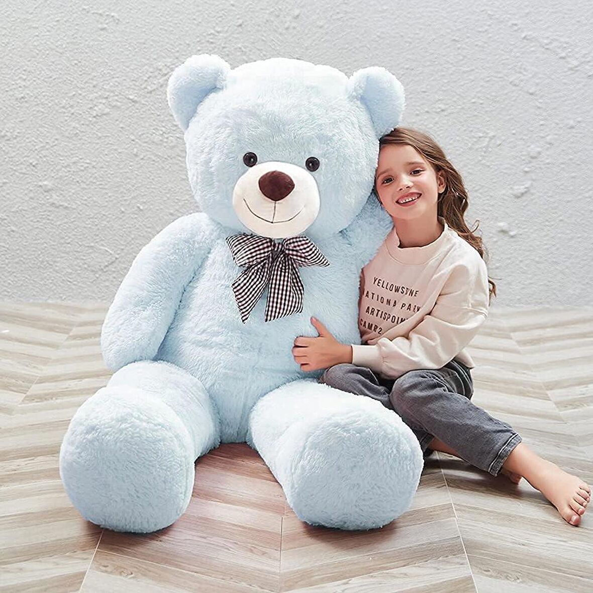 140 cm Papyonlu Sevimli Peluş Ayı - Sevgiliye Özel Hediye
