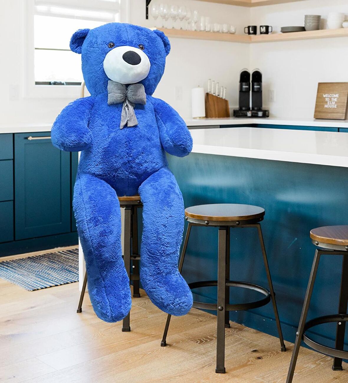 140 cm Papyonlu Sevimli Peluş Ayı - Sevgiliye Özel Hediye