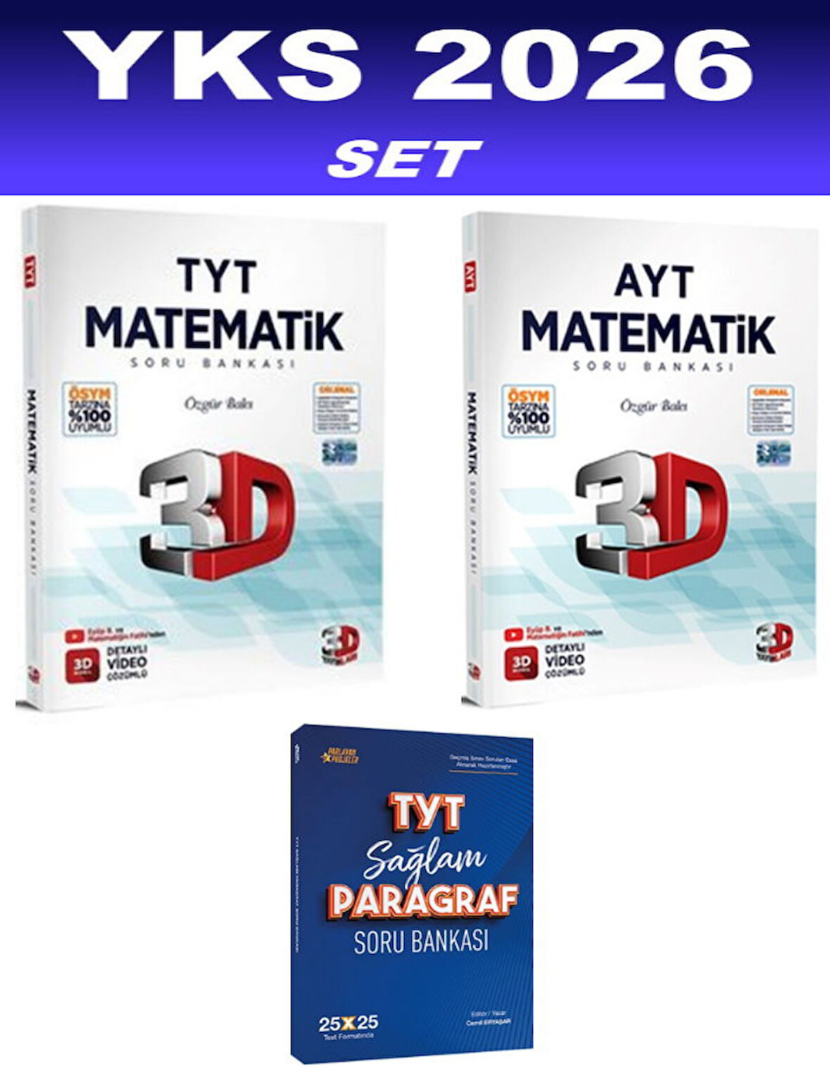 2026 TYT AYT Matematik Soru Bankası Seti 3D Yayınları Paragraf Soru Hediye