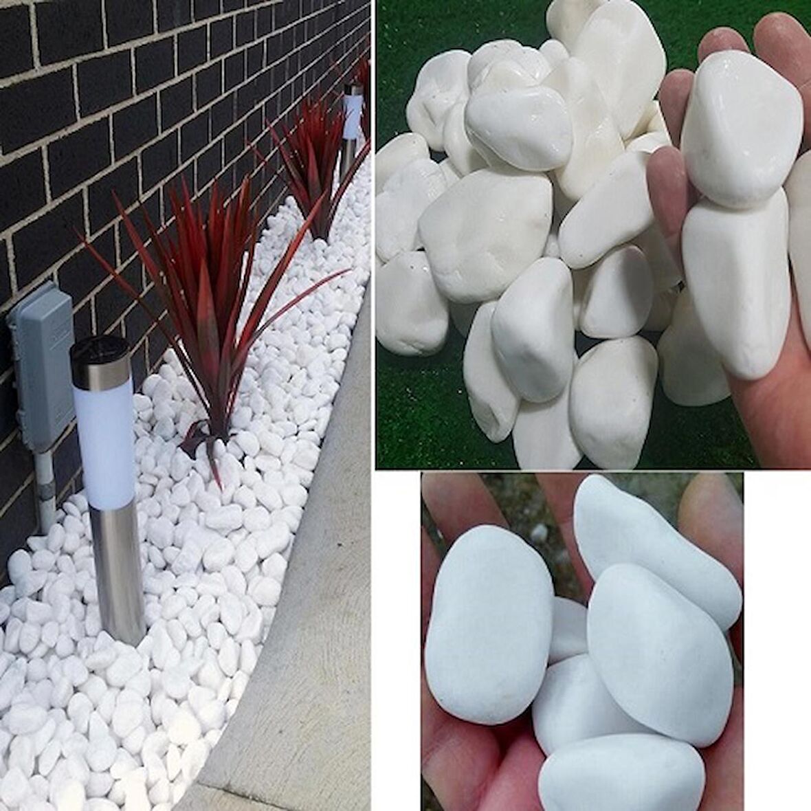 Dolomit Taş 100 Kg 2-4 Cm Beyaz Dere Taşı Çakıl Taşı Bahçe Süs Taş