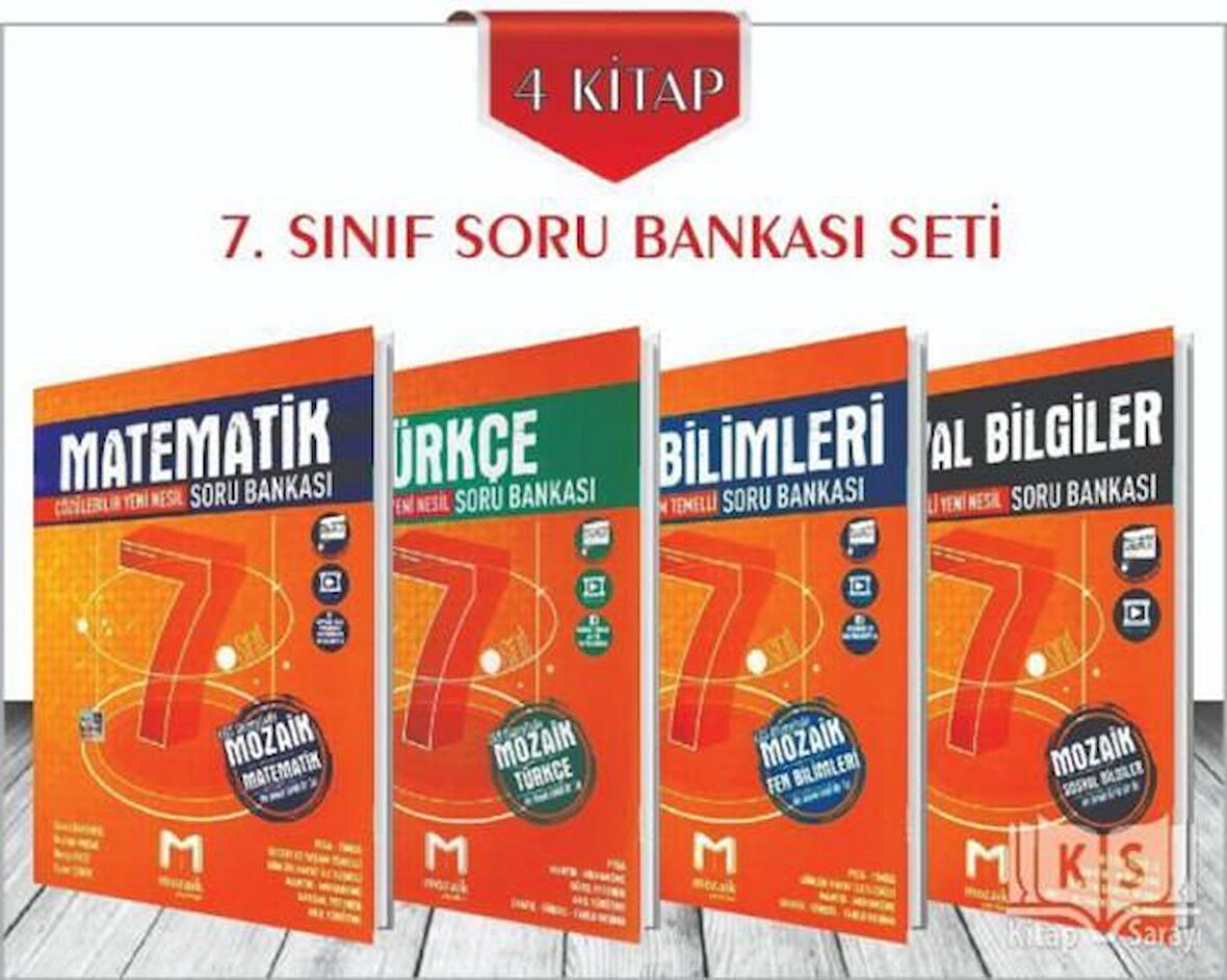 7.Sınıf Soru Bankası Seti 4 Kitap Mozaik Yayınları