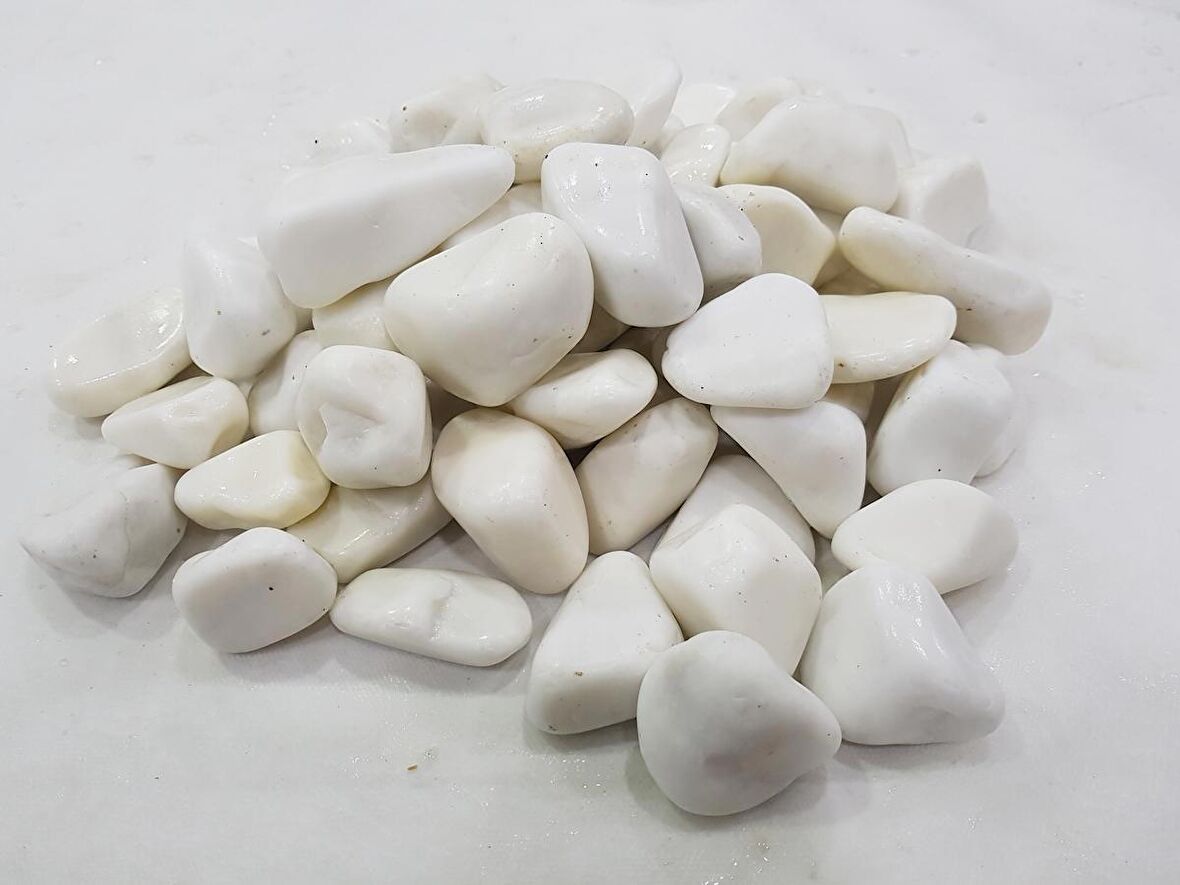 Dolomit Taş 10 Kg 2-4 Cm Beyaz Dere Taşı Çakıl Taşı Bahçe Süs Taş